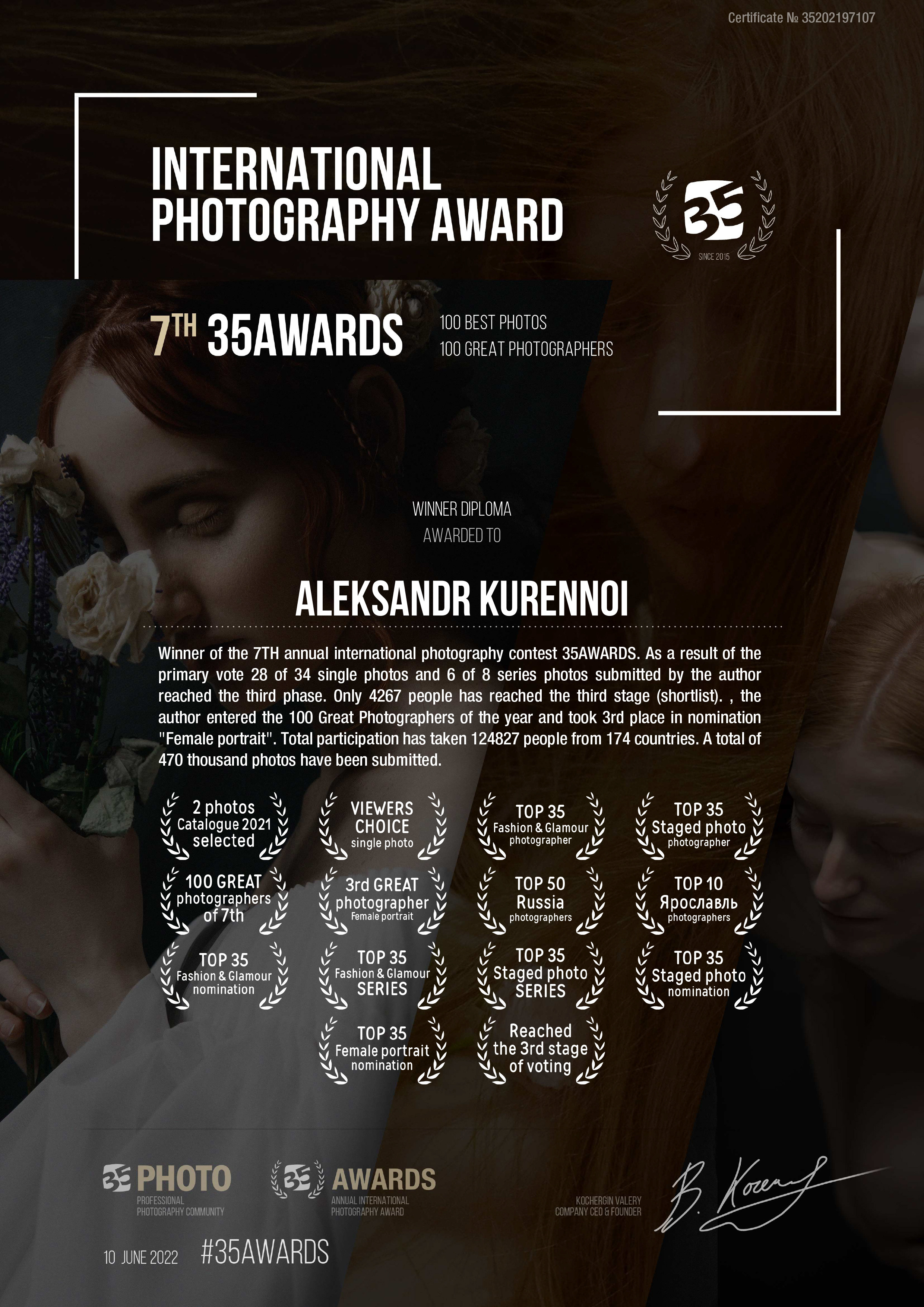 Достижения. Фотограф Куренной Александр