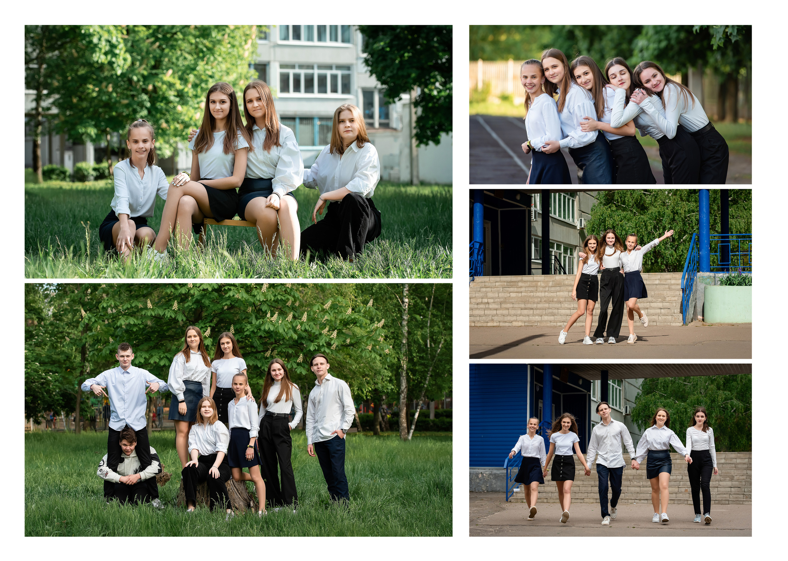 Фото с друзьями у школы.