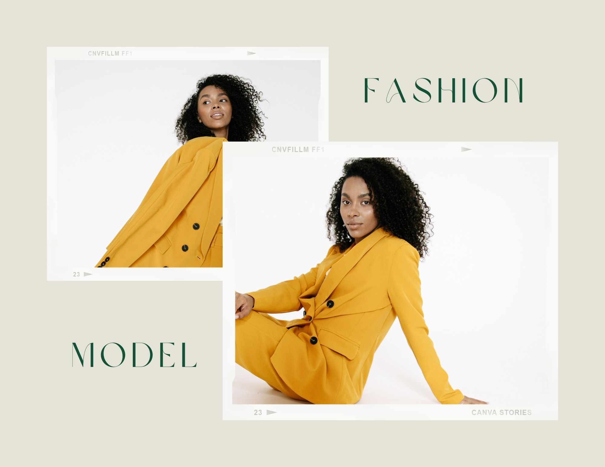 Разворот с типографикой «fashion model»