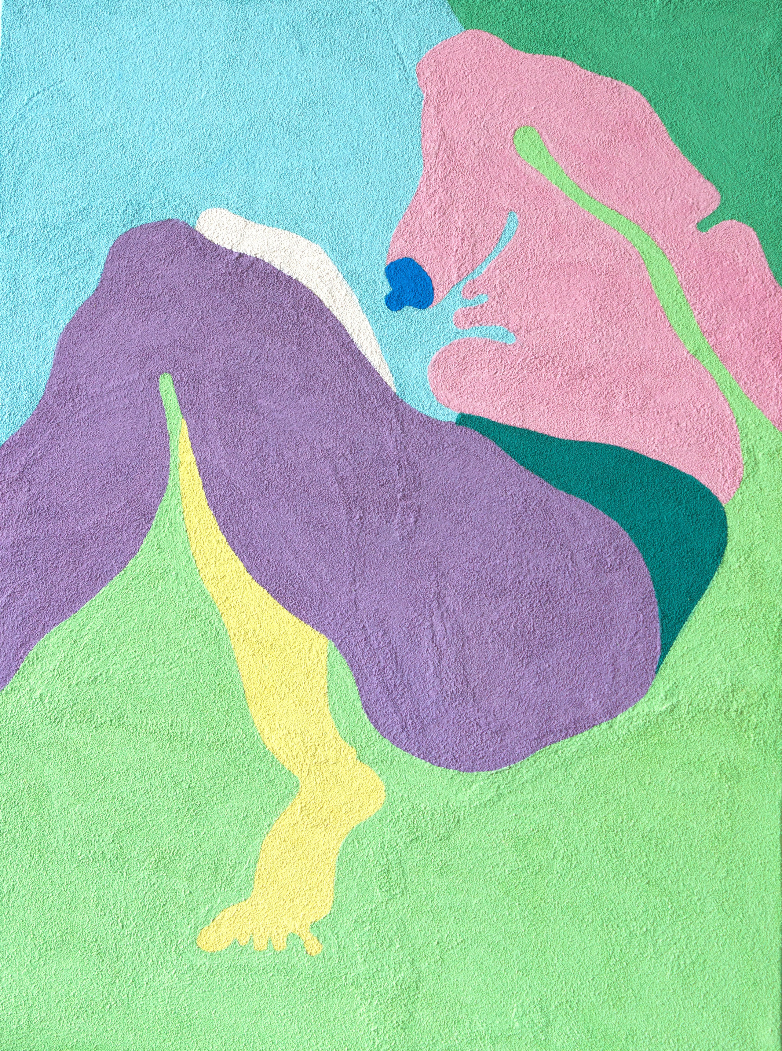 ПЯТАЯ 1 бумага, манка, гуашь, колеровочная паста 60х80 см 2020 г 25.000 р