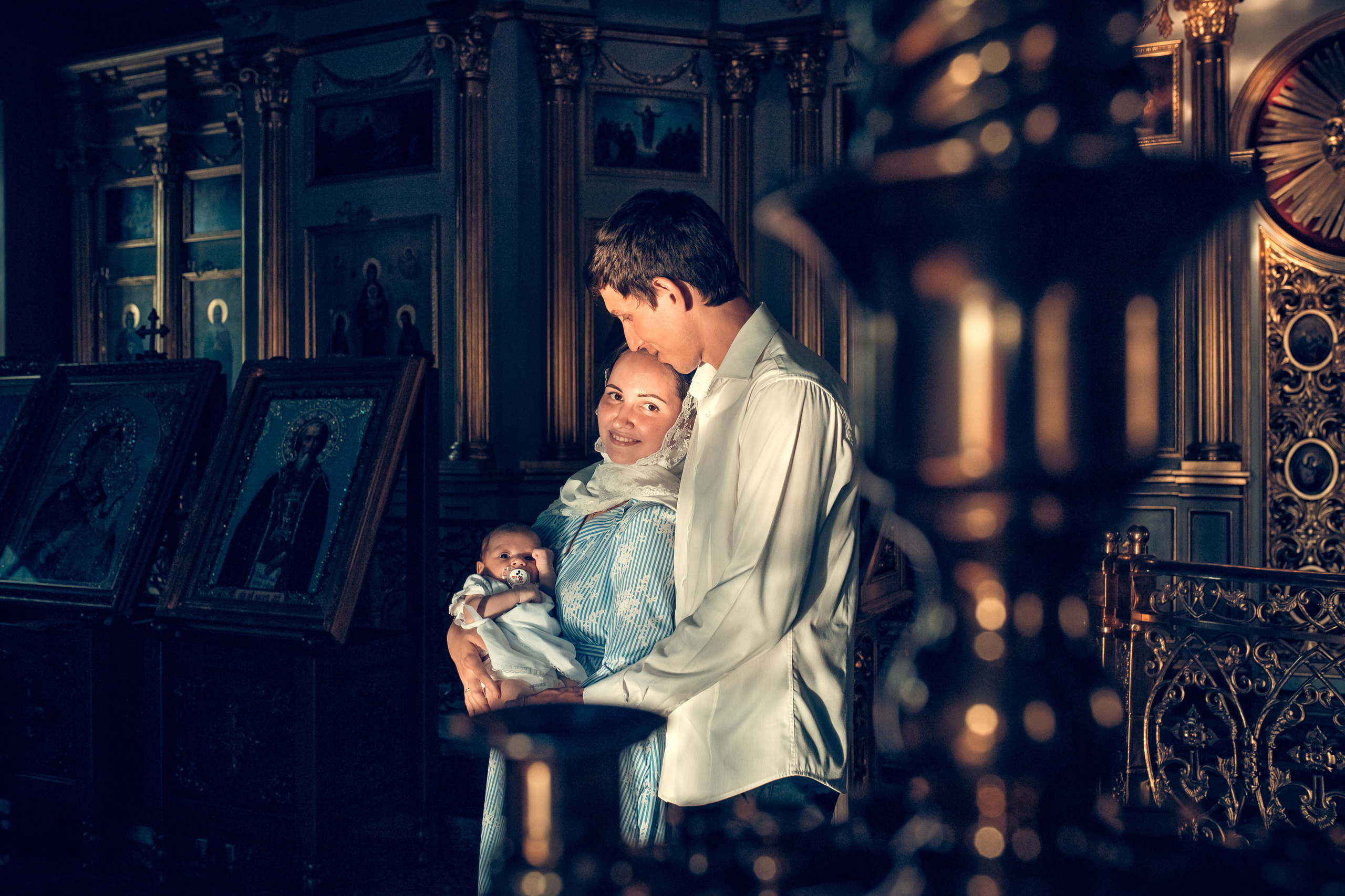 Крещение младенца Макария в Макарьевском монастыре. Екатерина Крапивина фотограф церковных Таинств в Нижний Новгороде