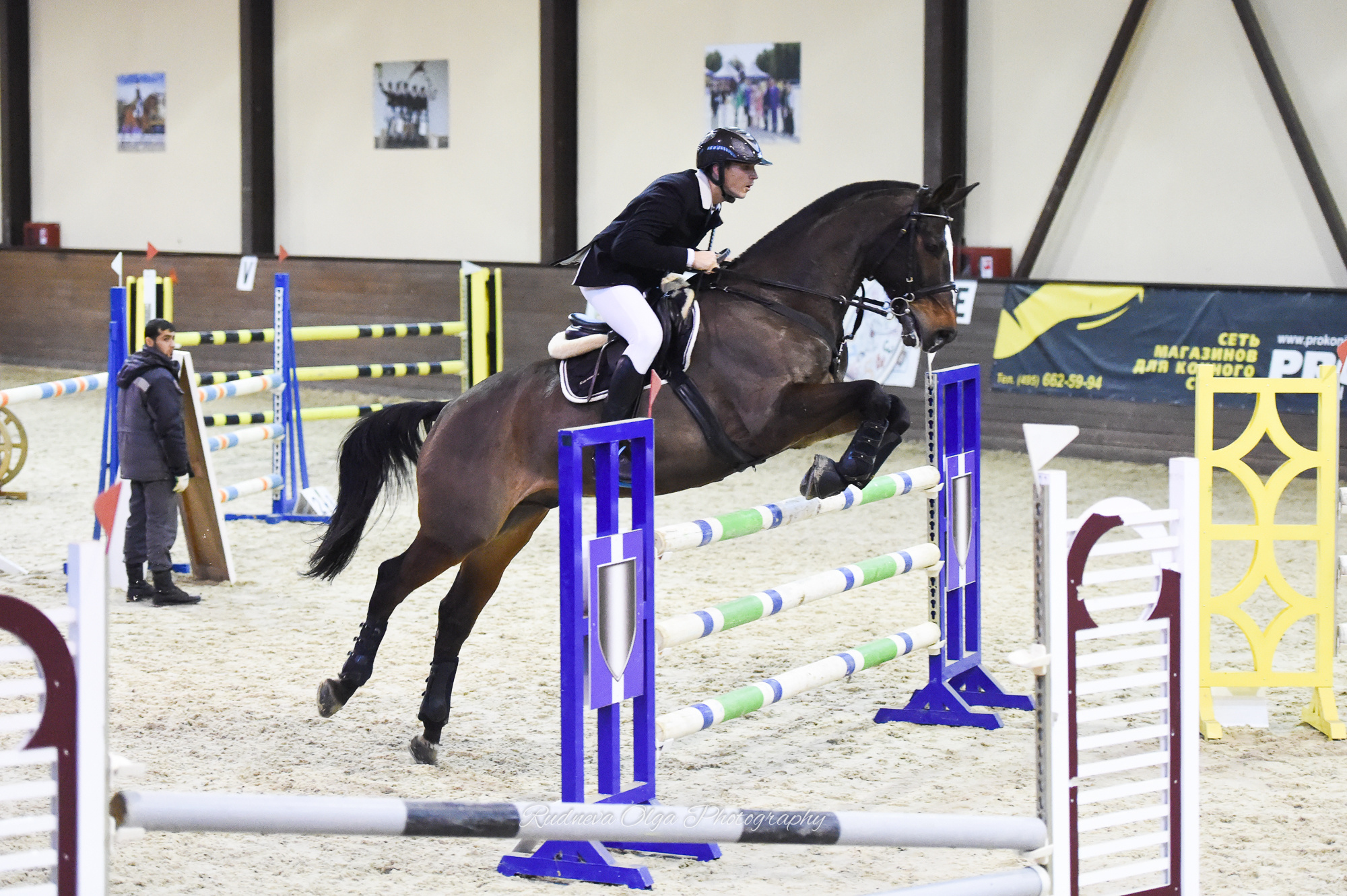 2019-12-21 Новогодние соревнования на призы КСК «Отрада» по конкуру. ТУРНИРНАЯ КОННАЯ ФОТОГРАФИЯ, Руднева Ольга и Евгений Адеев