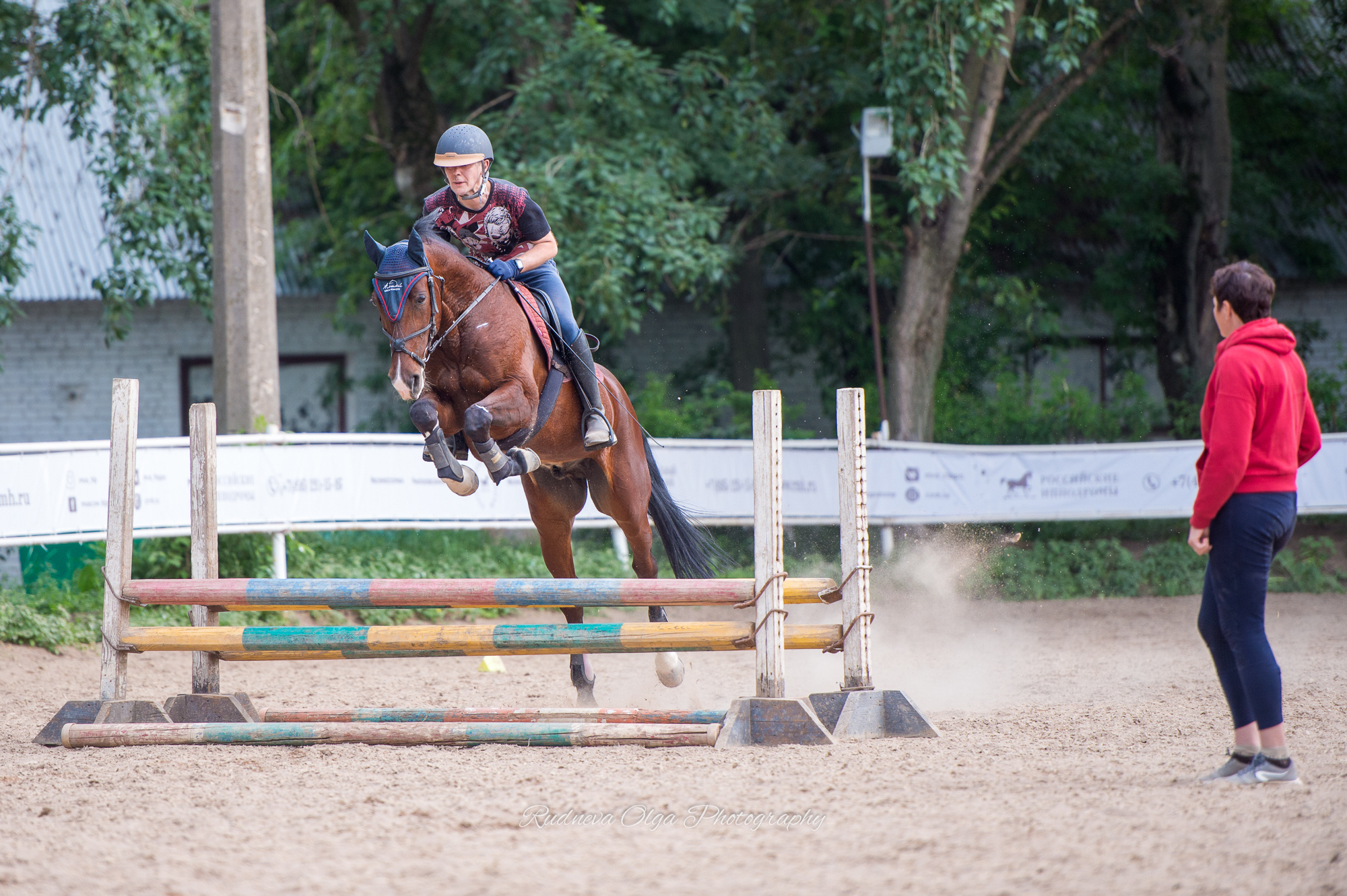 Частная тренировка по конкуру. ТУРНИРНАЯ КОННАЯ ФОТОГРАФИЯ, Руднева Ольга и Евгений Адеев