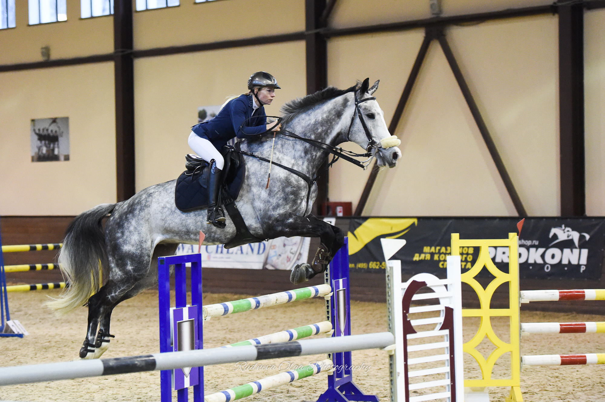 2019-12-21 Новогодние соревнования на призы КСК «Отрада» по конкуру. ТУРНИРНАЯ КОННАЯ ФОТОГРАФИЯ, Руднева Ольга и Евгений Адеев