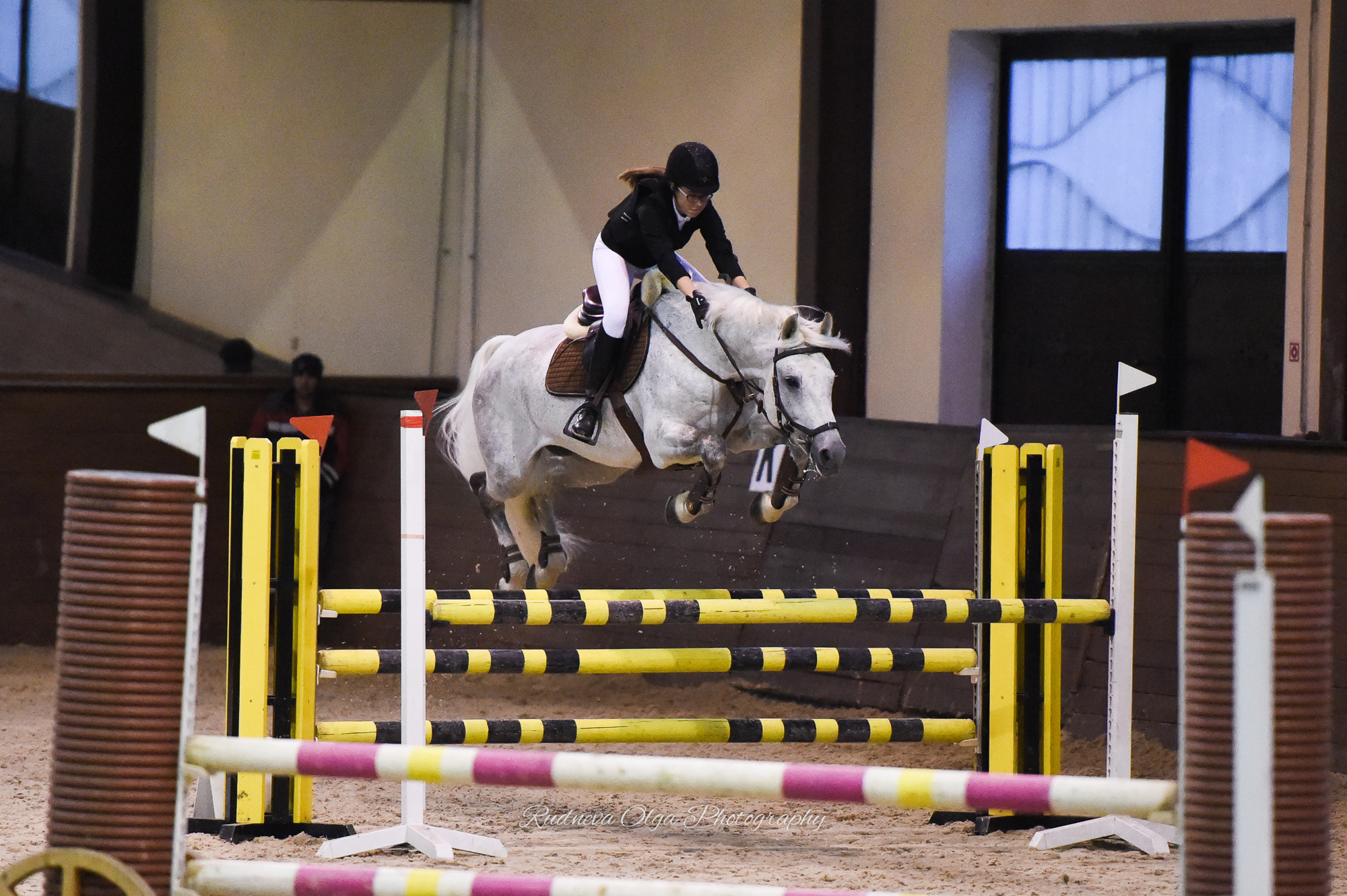 2019-12-21 Новогодние соревнования на призы КСК «Отрада» по конкуру. ТУРНИРНАЯ КОННАЯ ФОТОГРАФИЯ, Руднева Ольга и Евгений Адеев