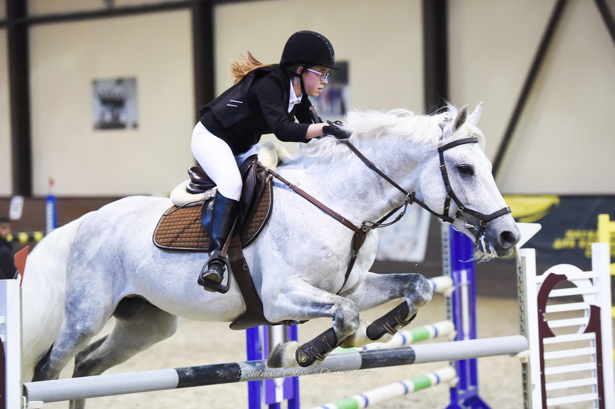 2019-12-21 Новогодние соревнования на призы КСК «Отрада» по конкуру. ТУРНИРНАЯ КОННАЯ ФОТОГРАФИЯ, Руднева Ольга и Евгений Адеев