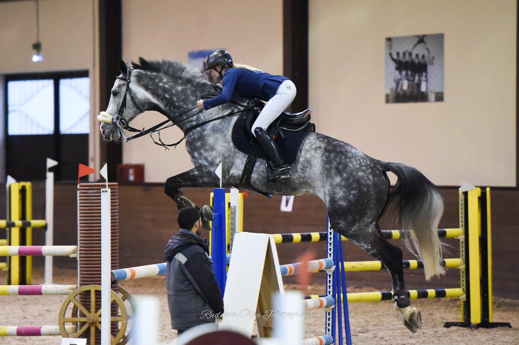 2019-12-21 Новогодние соревнования на призы КСК «Отрада» по конкуру. ТУРНИРНАЯ КОННАЯ ФОТОГРАФИЯ, Руднева Ольга и Евгений Адеев