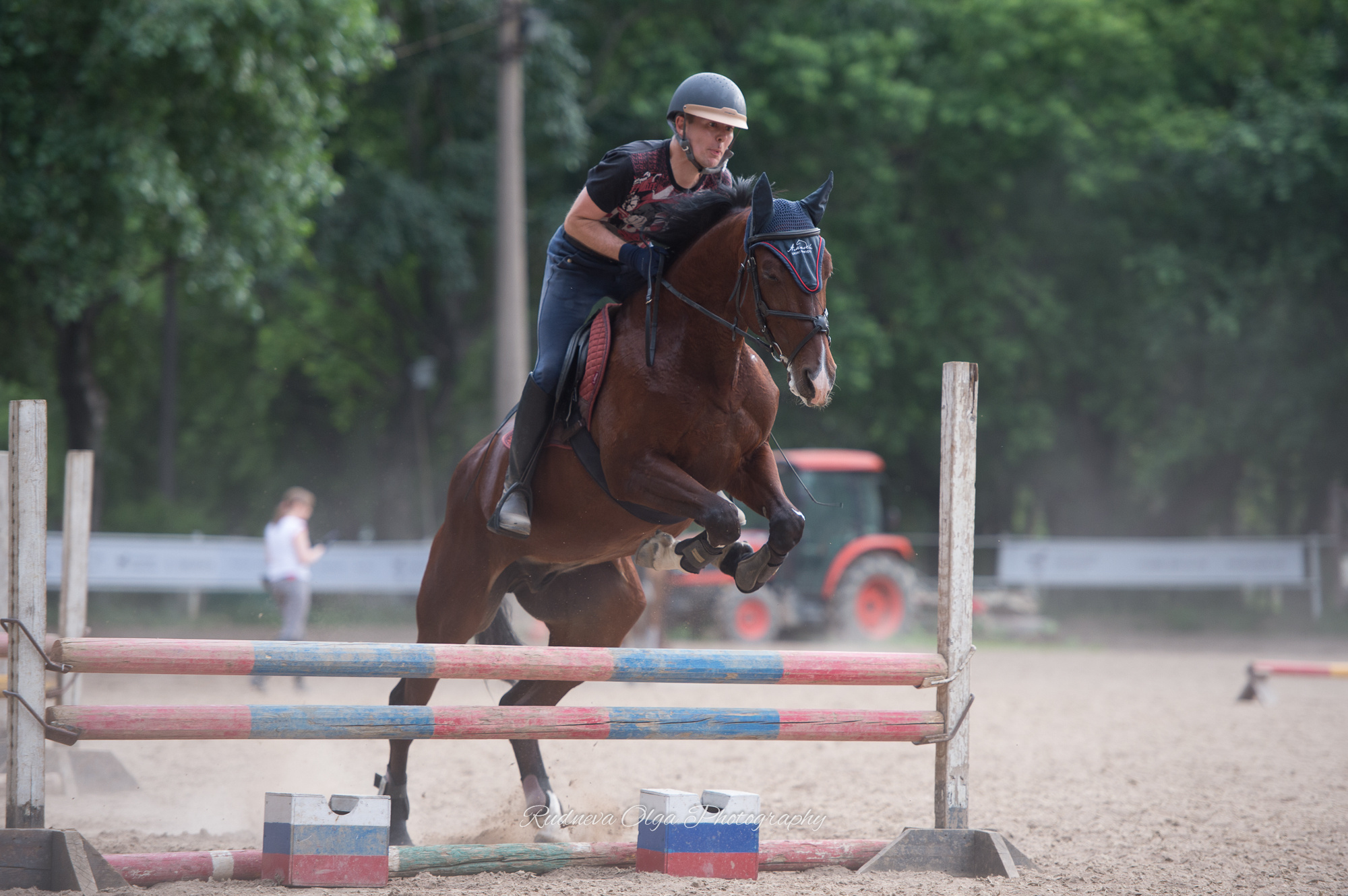Частная тренировка по конкуру. ТУРНИРНАЯ КОННАЯ ФОТОГРАФИЯ, Руднева Ольга и Евгений Адеев