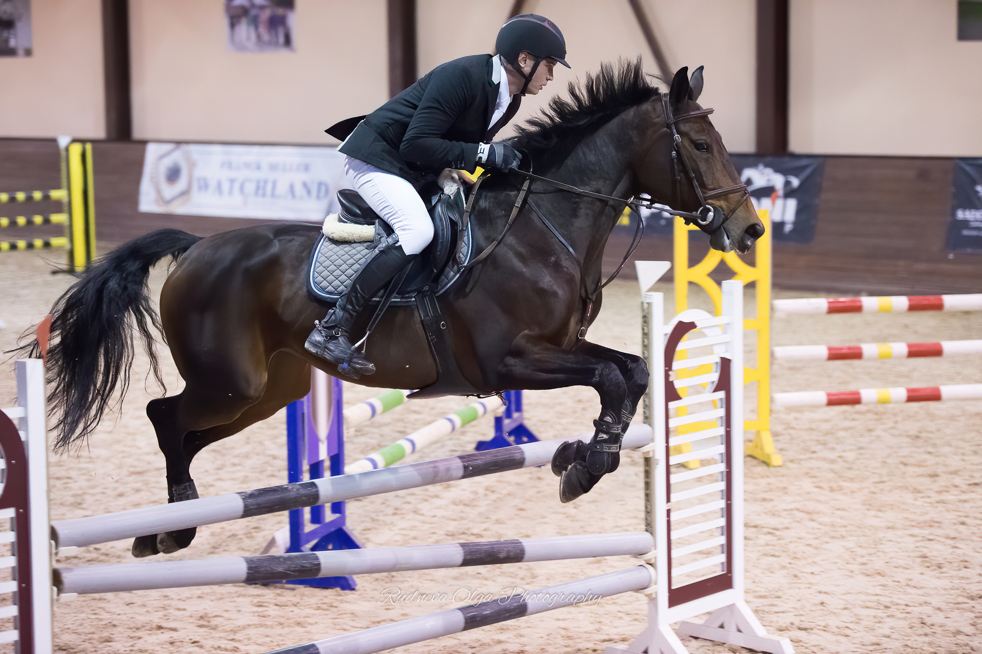 2019-12-21 Новогодние соревнования на призы КСК «Отрада» по конкуру. ТУРНИРНАЯ КОННАЯ ФОТОГРАФИЯ, Руднева Ольга и Евгений Адеев