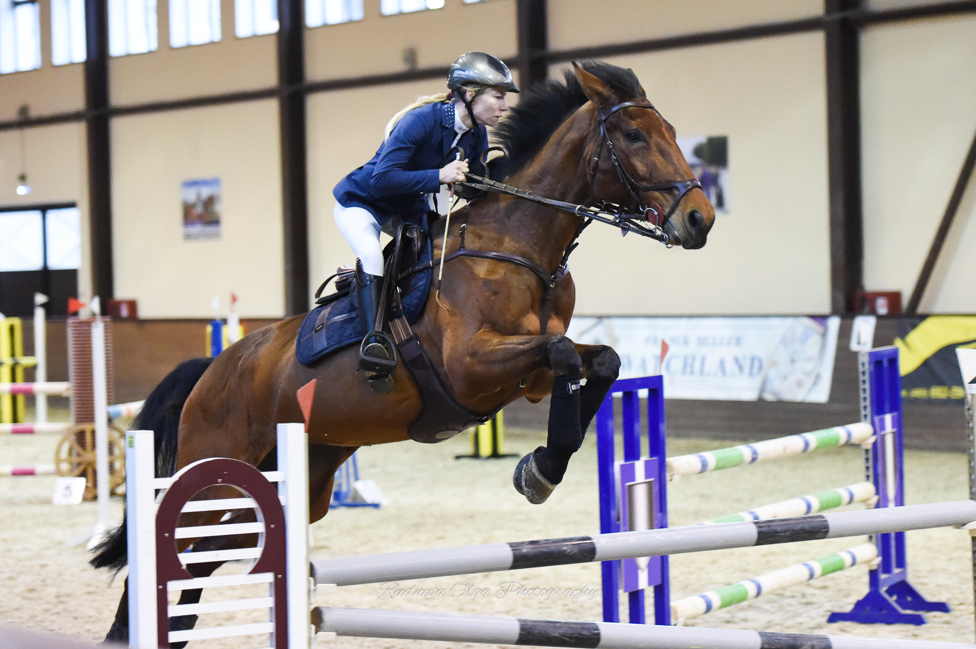 2019-12-21 Новогодние соревнования на призы КСК «Отрада» по конкуру. ТУРНИРНАЯ КОННАЯ ФОТОГРАФИЯ, Руднева Ольга и Евгений Адеев