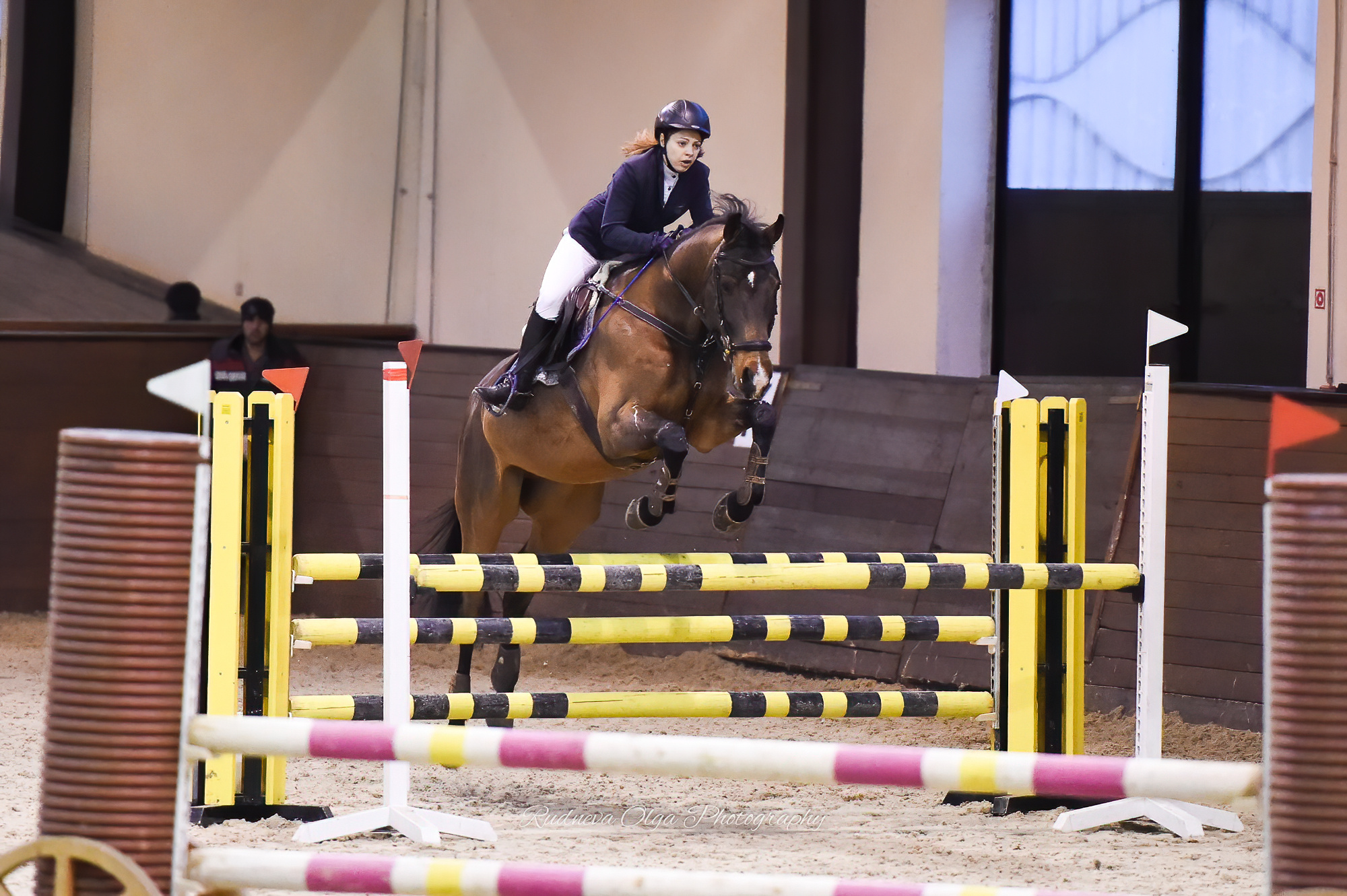 2019-12-21 Новогодние соревнования на призы КСК «Отрада» по конкуру. ТУРНИРНАЯ КОННАЯ ФОТОГРАФИЯ, Руднева Ольга и Евгений Адеев