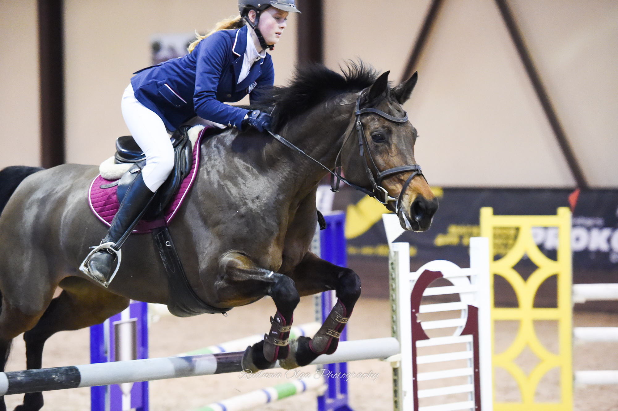 2019-12-21 Новогодние соревнования на призы КСК «Отрада» по конкуру. ТУРНИРНАЯ КОННАЯ ФОТОГРАФИЯ, Руднева Ольга и Евгений Адеев