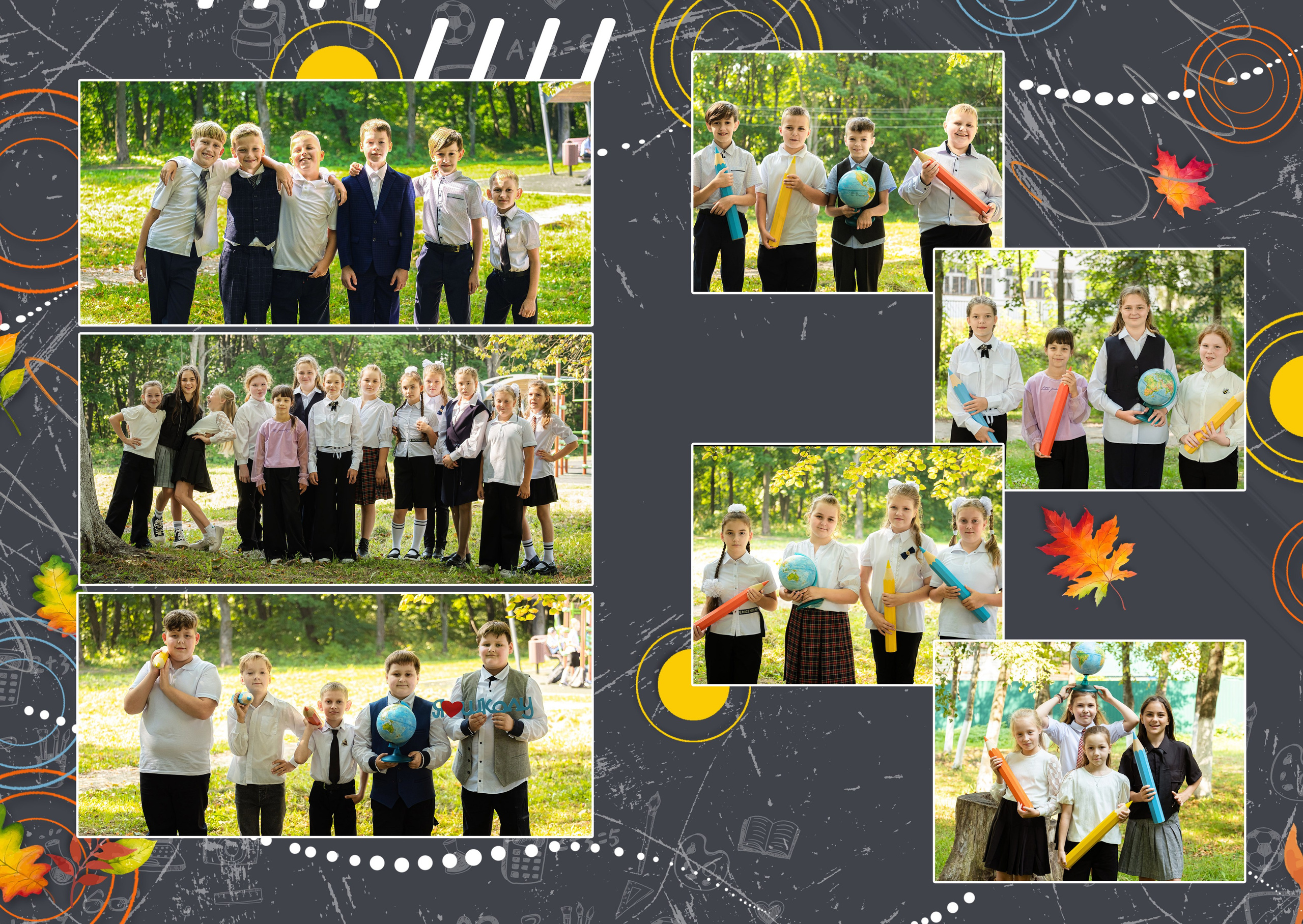 Примеры альбомов нач.школа 4 разворота. Выпускные альбомы в Ярославле и Ярославской области Ярко Фото