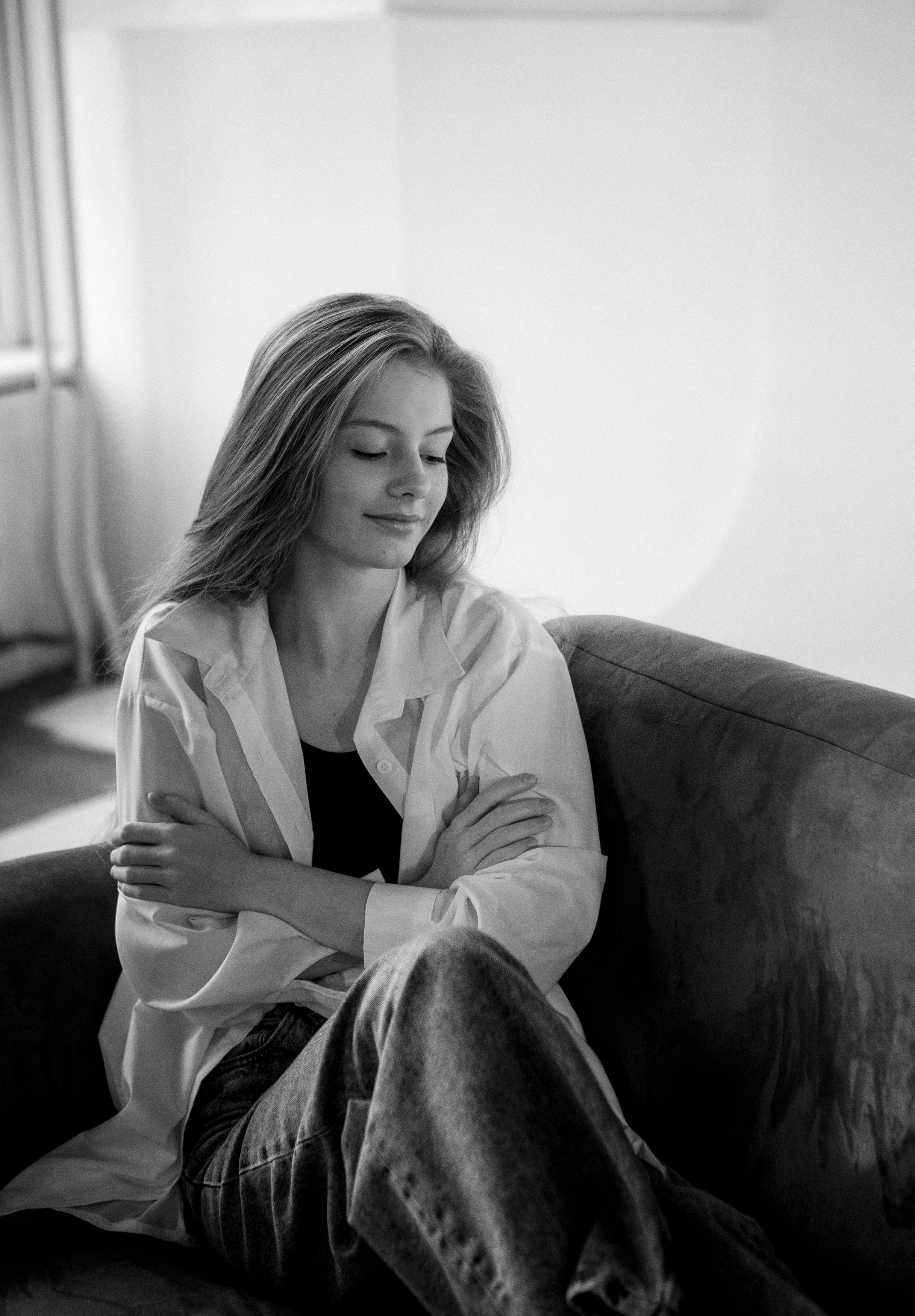 Аня фотосессия чб. Фотограф Москва и Московская область