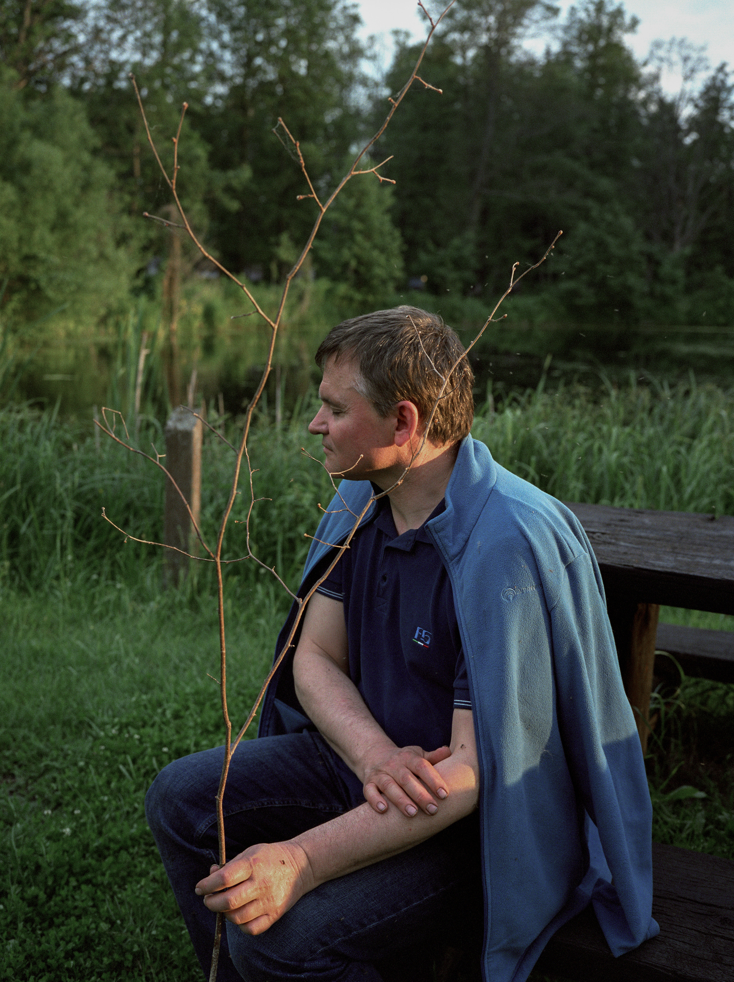 Botanist Oleg Ivanovich next to the nature memorial “Trebushka”. Bryansk Natural Reserve CentralManor, 2021