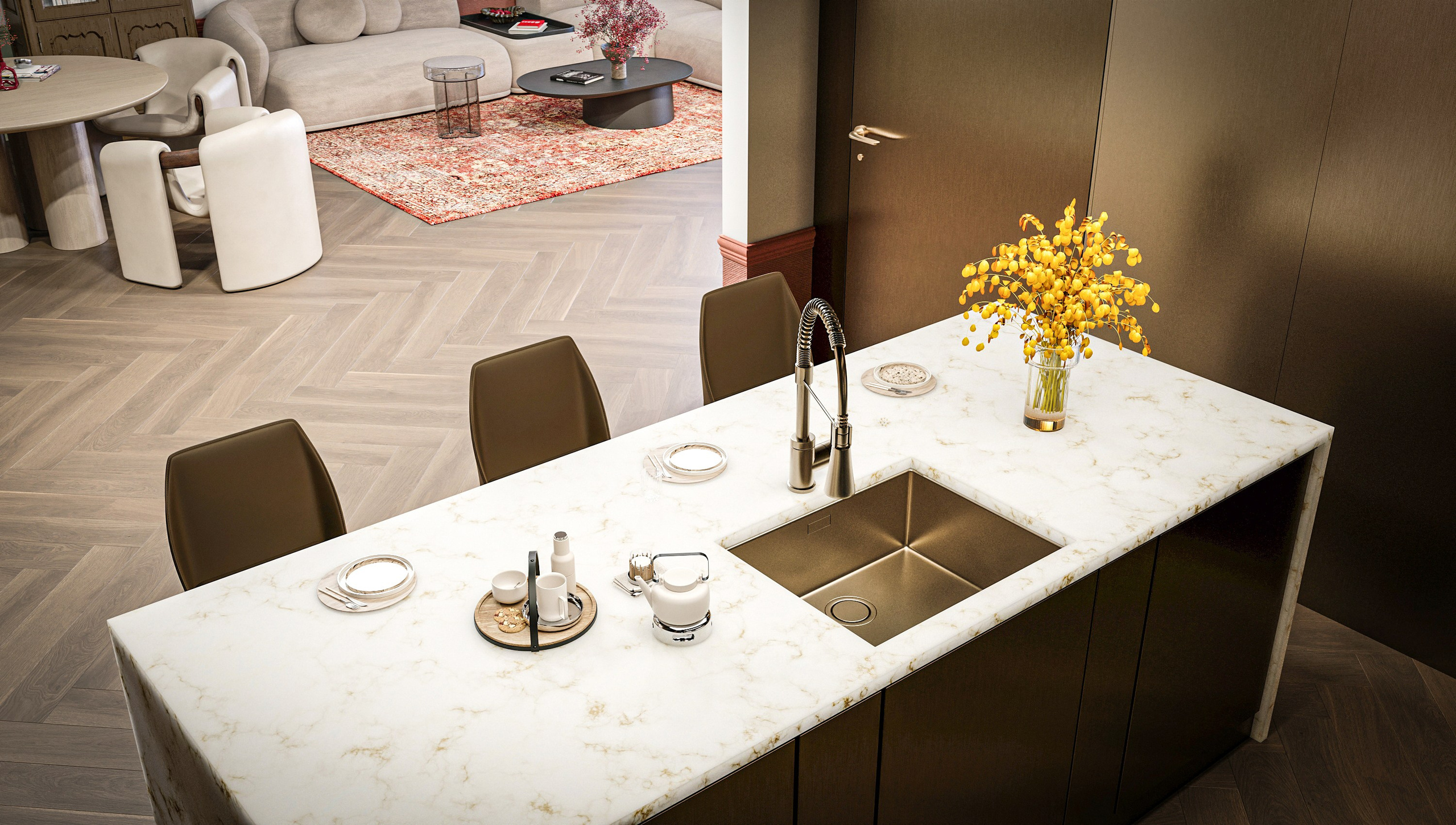 Интерьер кухни-гостиной: сочетание классики и современности. Дизайн интерьера и экстерьера в Санкт-Петербурге Яна Емельянова