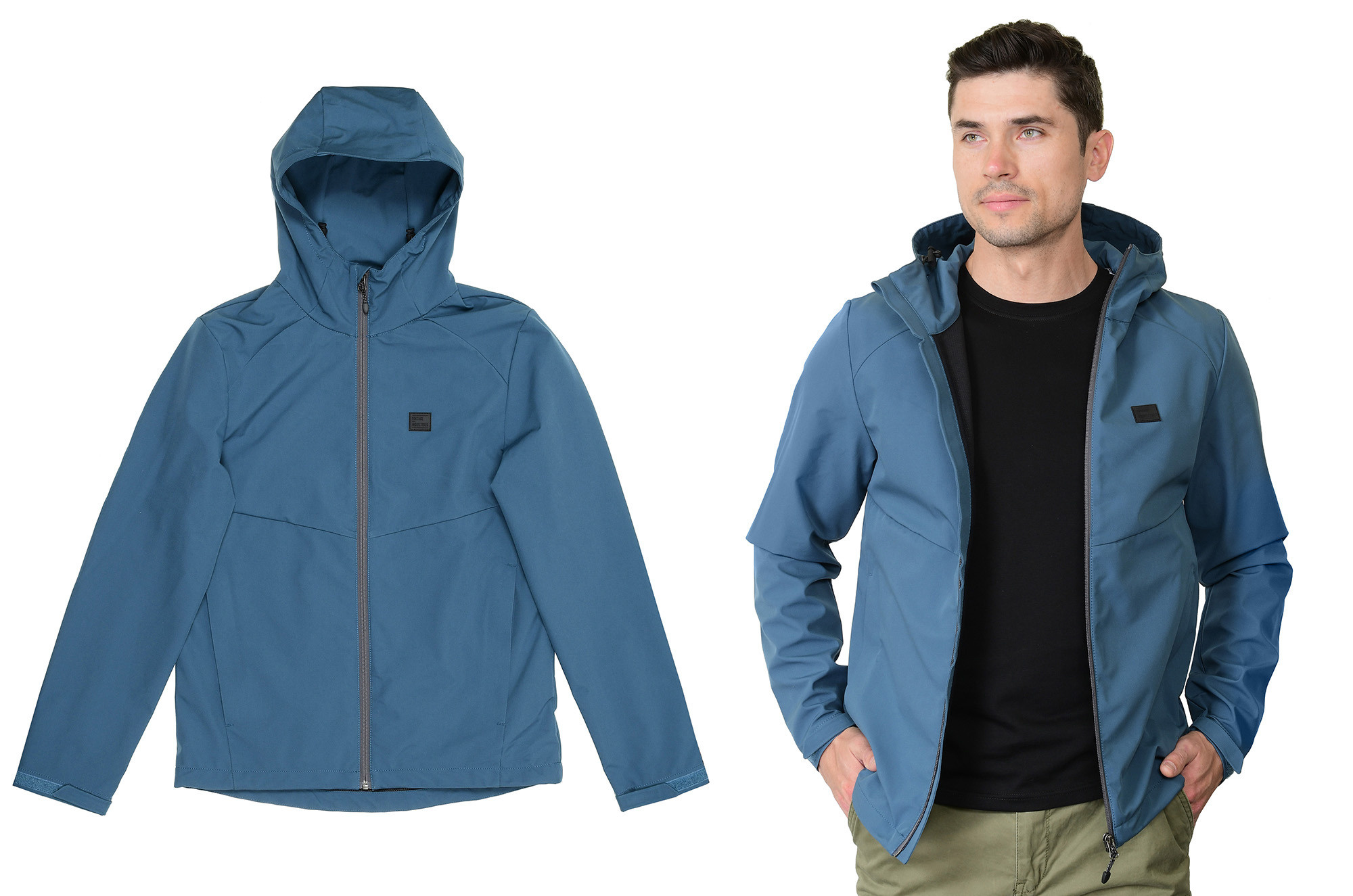 Куртка в двух ракурсах на белом фоне.