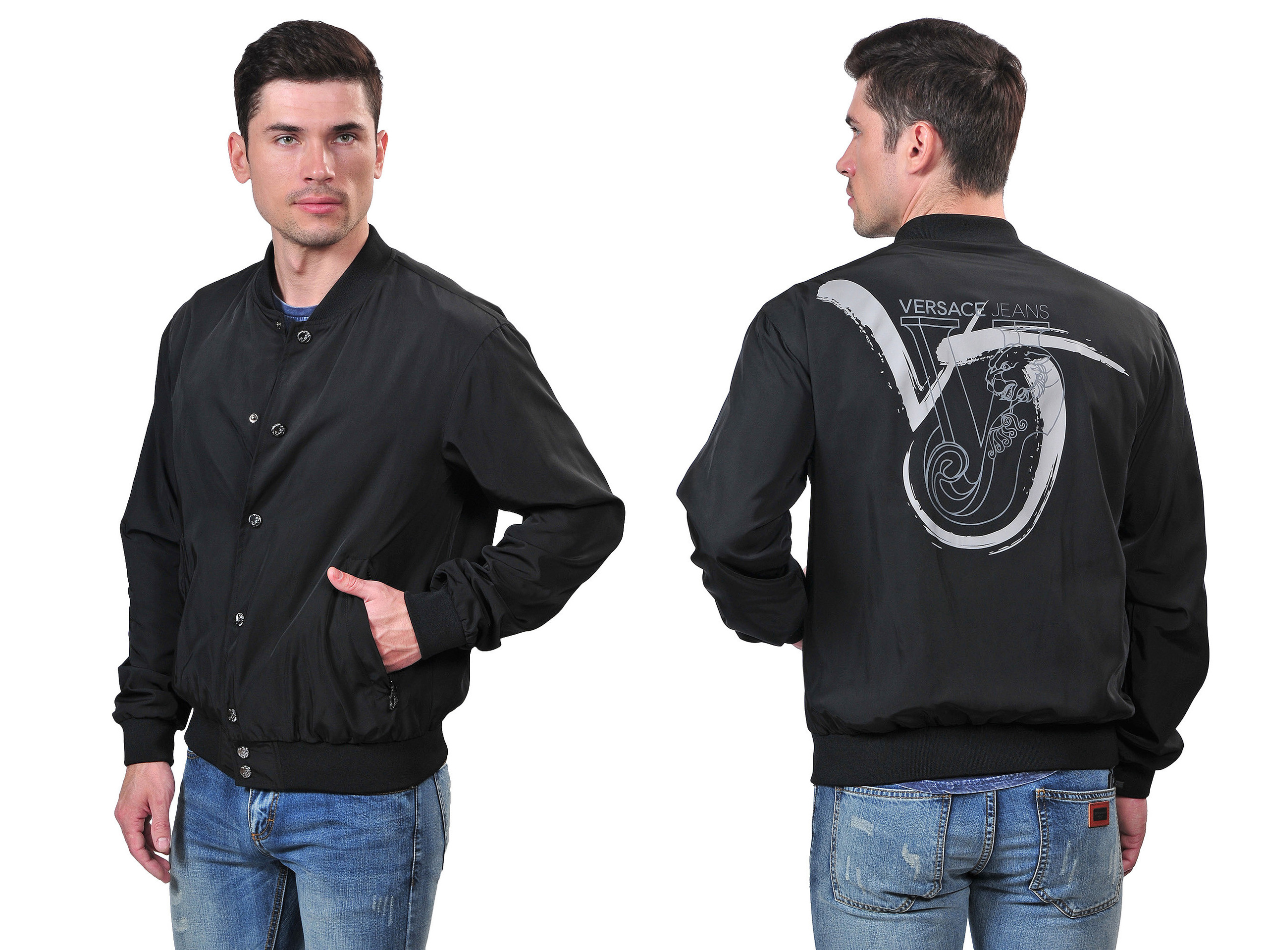 Ветровка с рисунком на спине два ракурса.