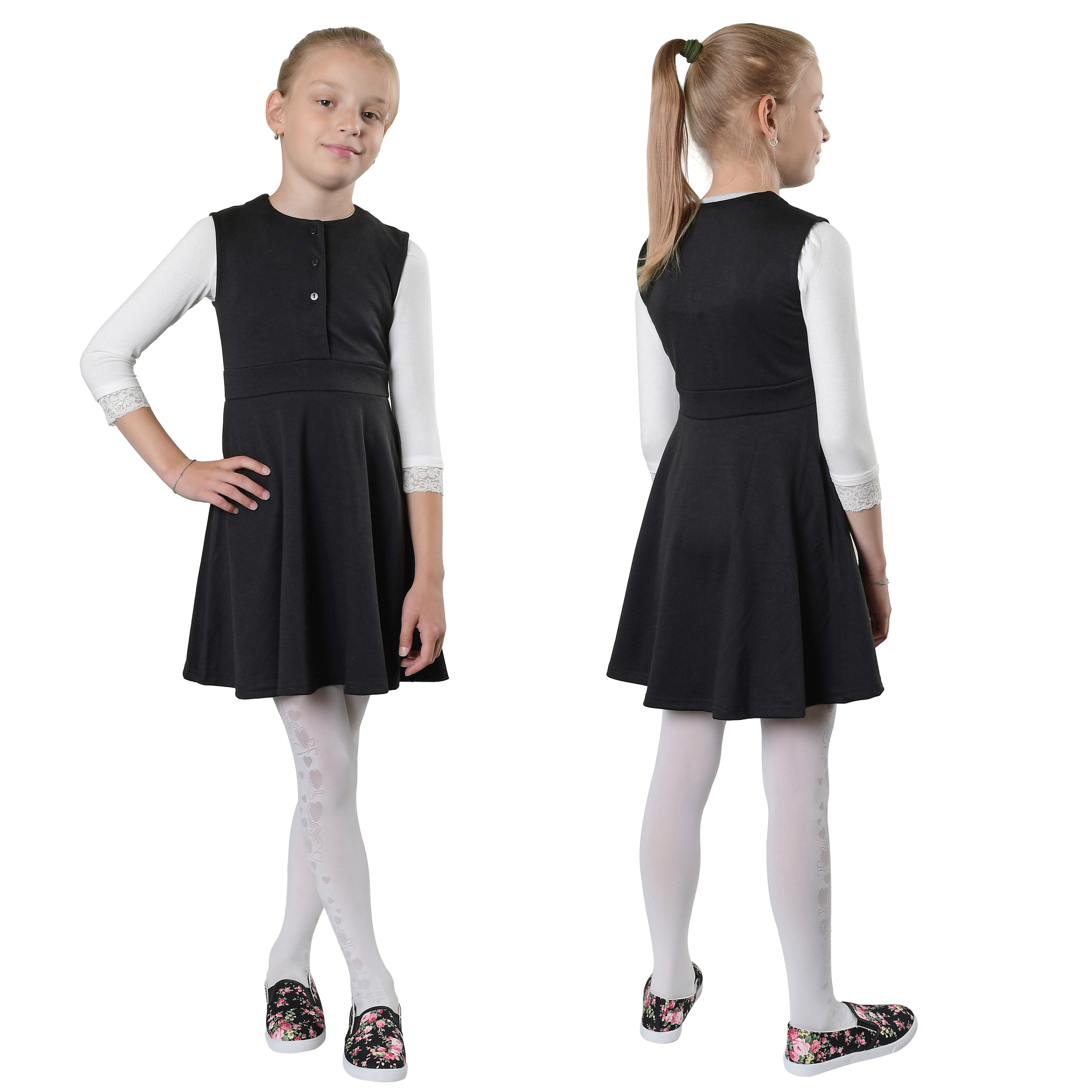 Съёмка школьной формы в студии на модели.