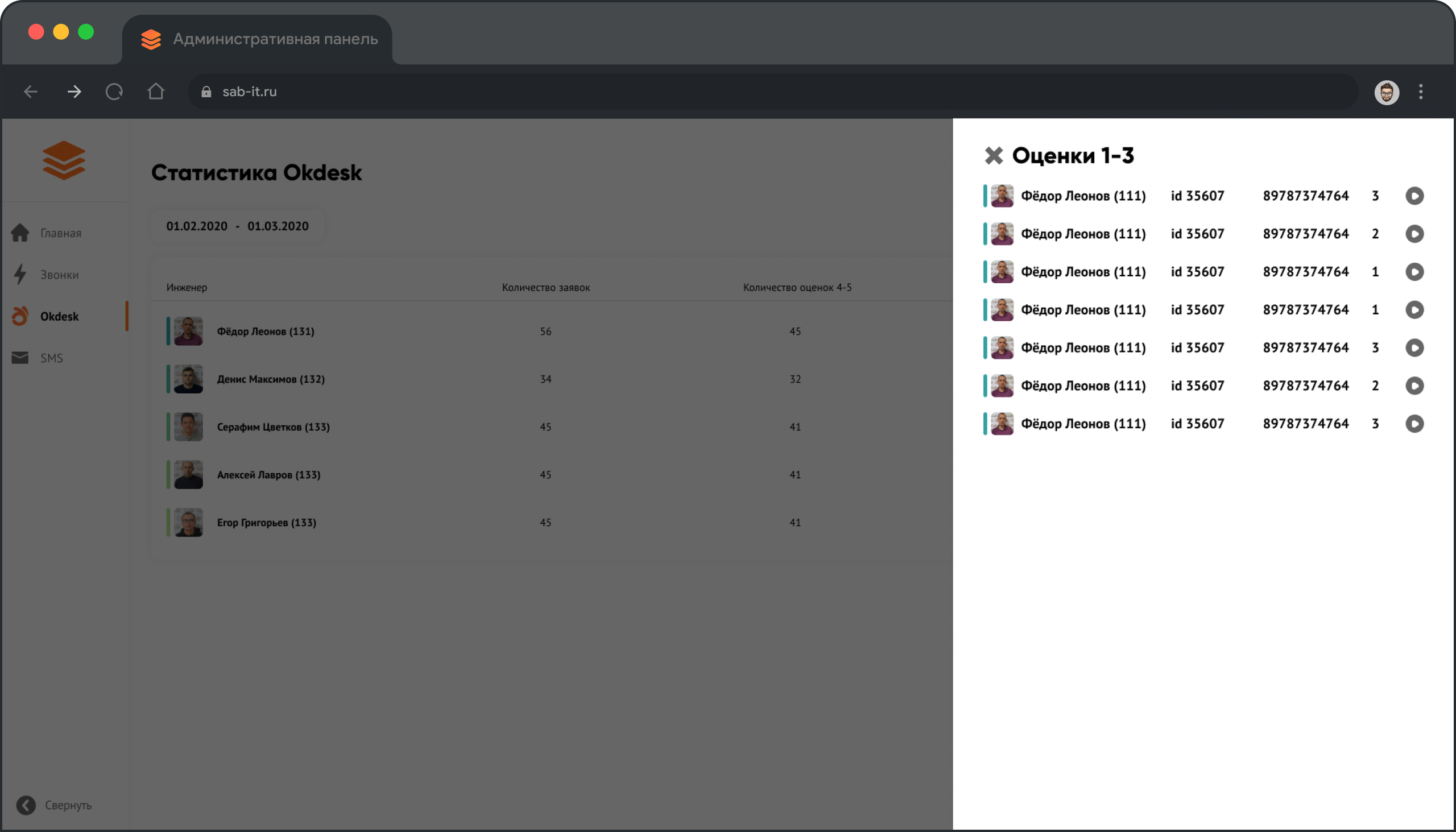 Макет веб-системы для управления сотрудниками | Александр Островский