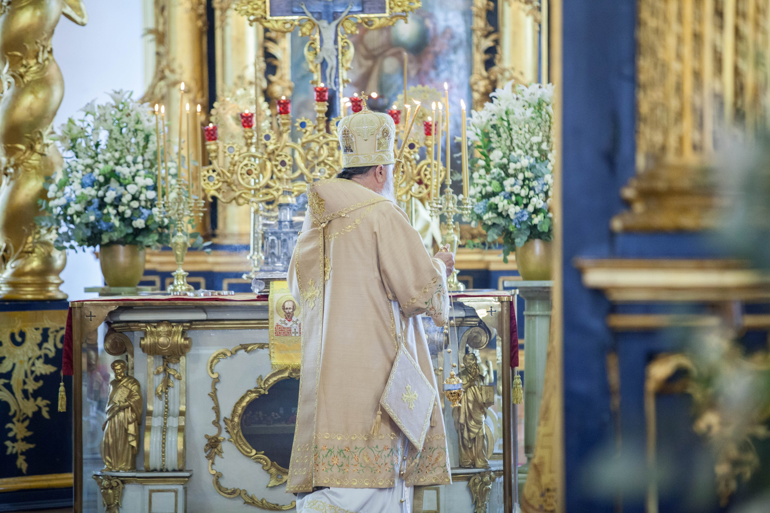 МИТРОПОЛИТ ВАРСОНОФИЙ СОВЕРШИЛ БОЖЕСТВЕННУЮ ЛИТУРГИЮ В НИКОЛО-БОГОЯВЛЕНСКОМ СОБОРЕ. НИКОЛО-БОГОЯВЛЕНСКИЙ МОРСКОЙ СОБОР