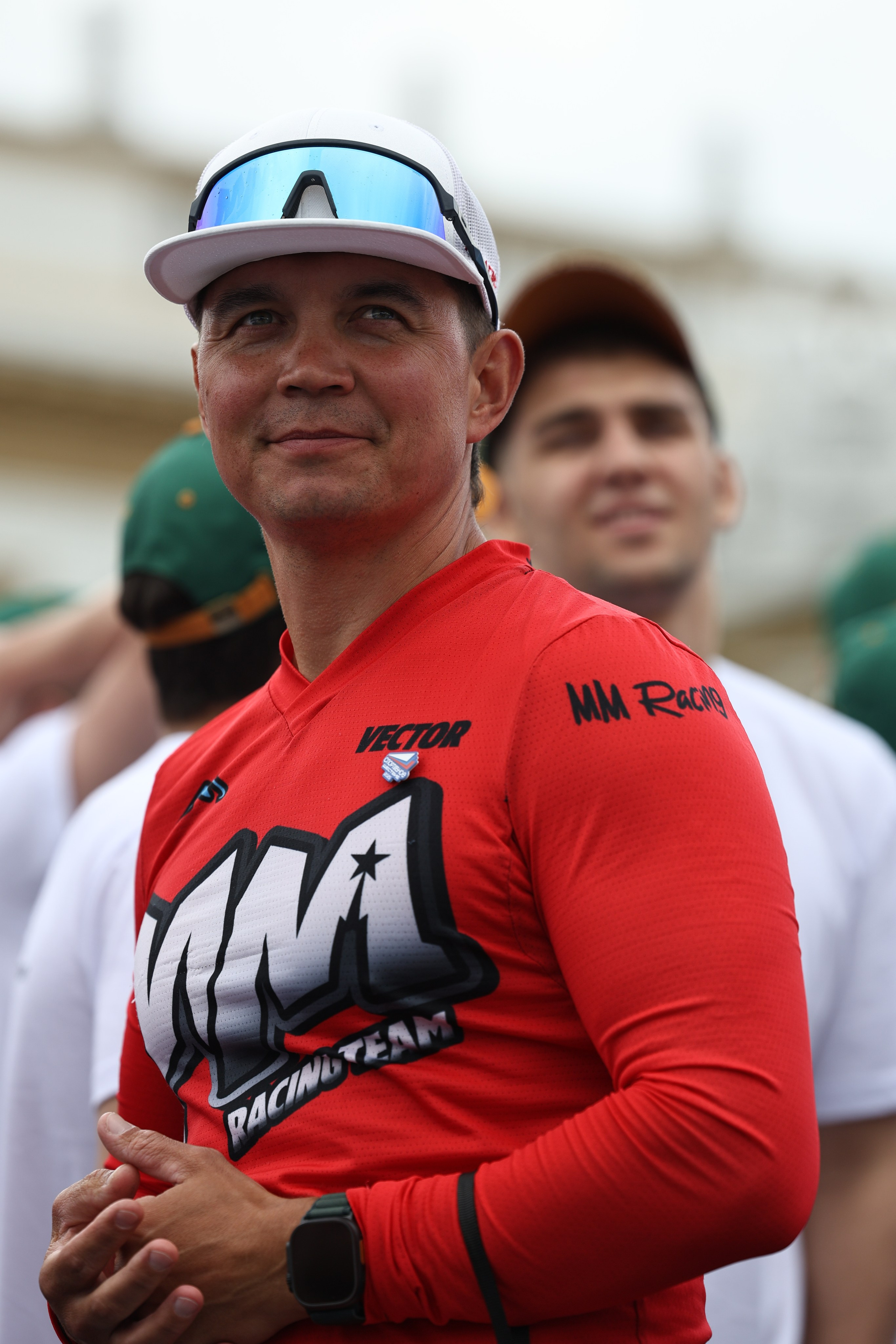 Представитель велосипедистов на Спортивном шествии на ВДНХ 9 августа 2025