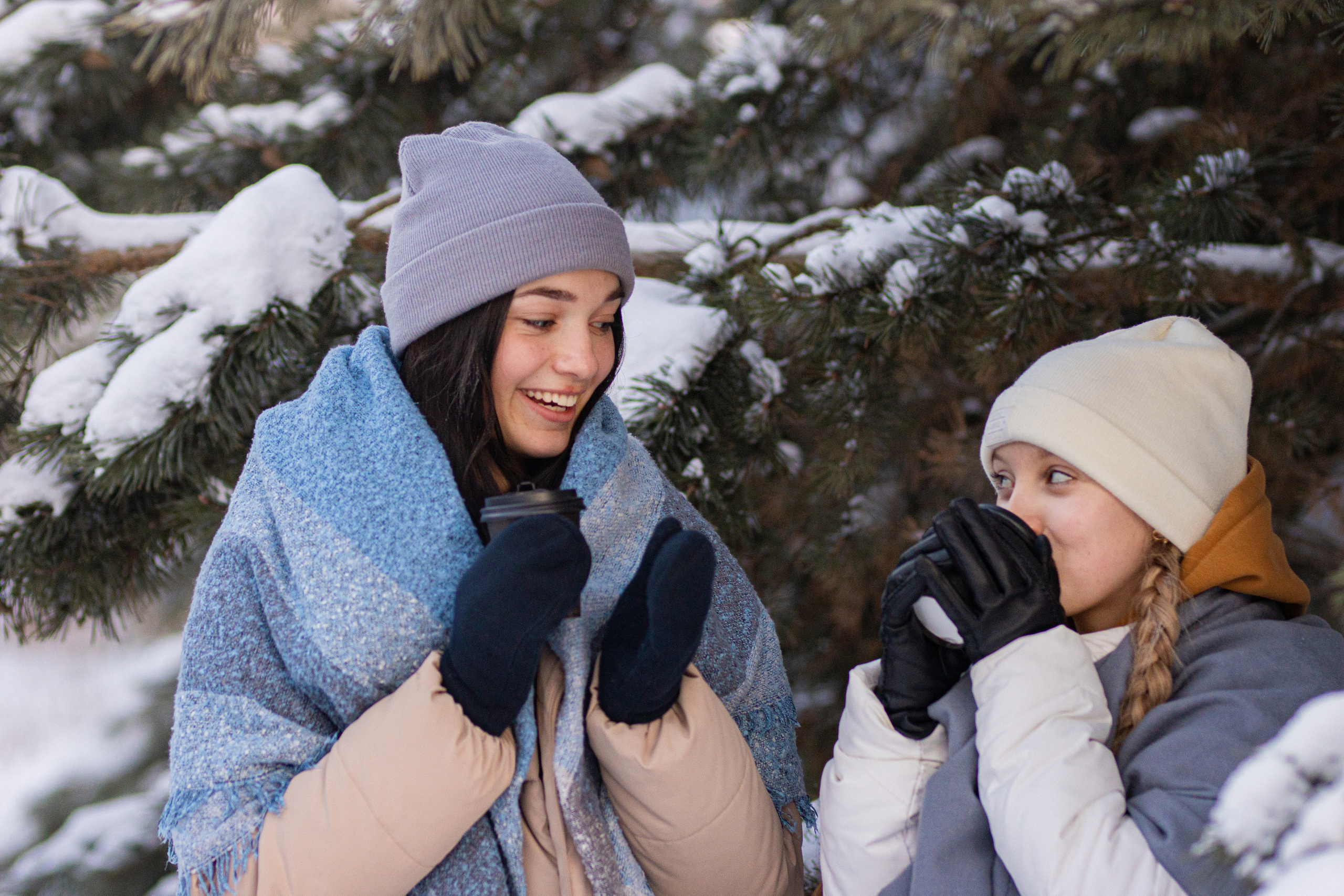 Фотосессия в еловом лесу Подружки