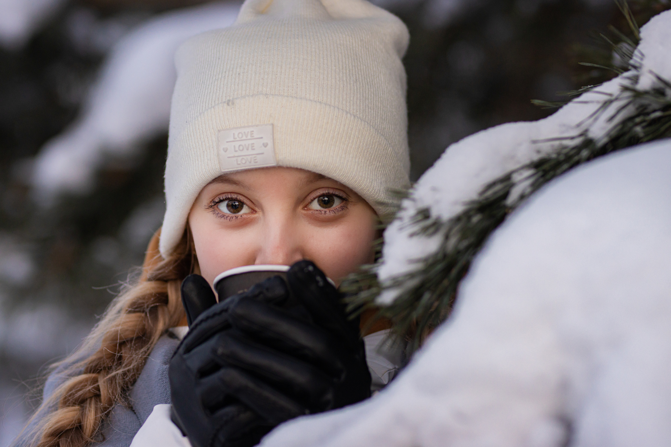 Фотосессия в еловом лесу Подружки