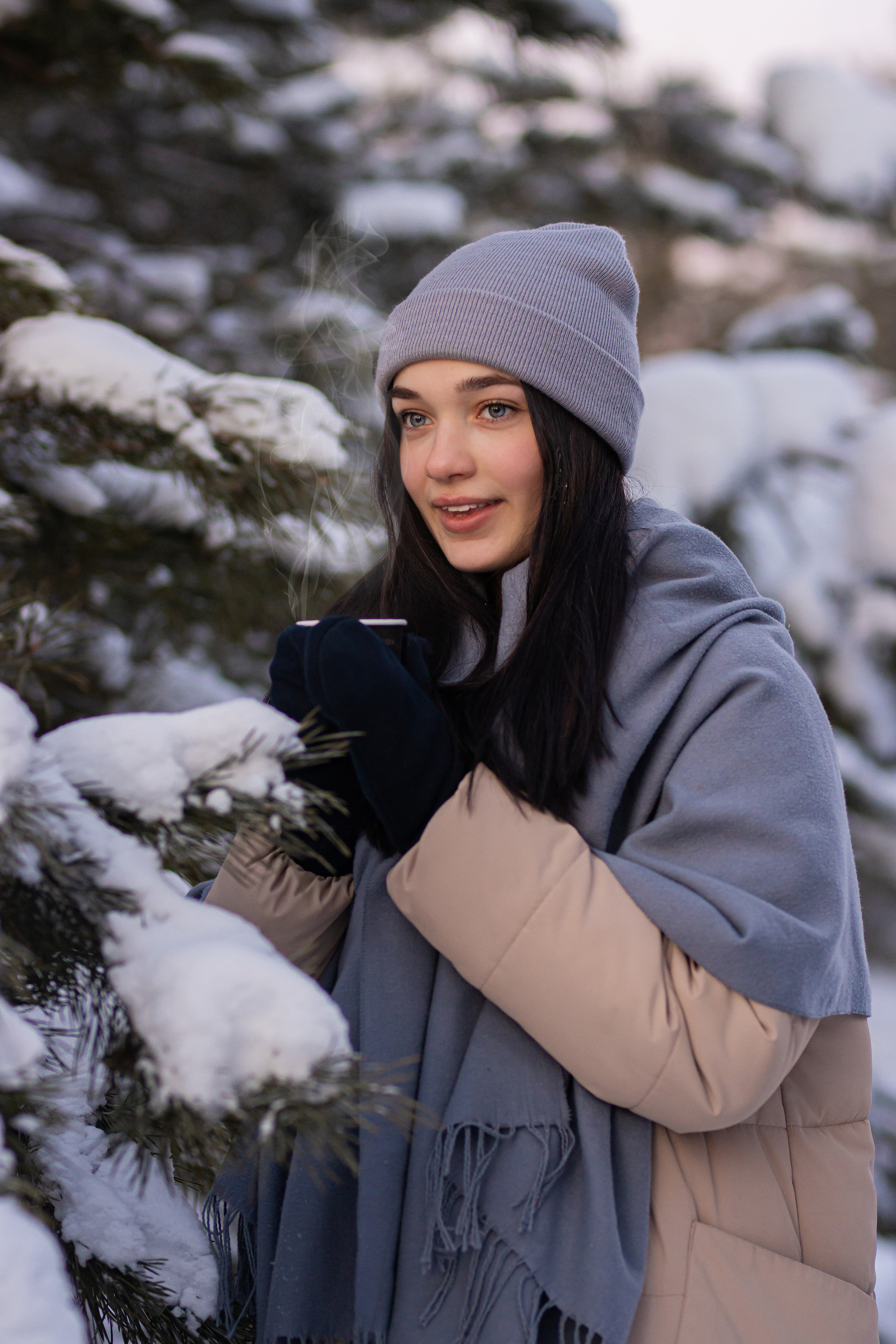 Фотосессия в еловом лесу Подружки