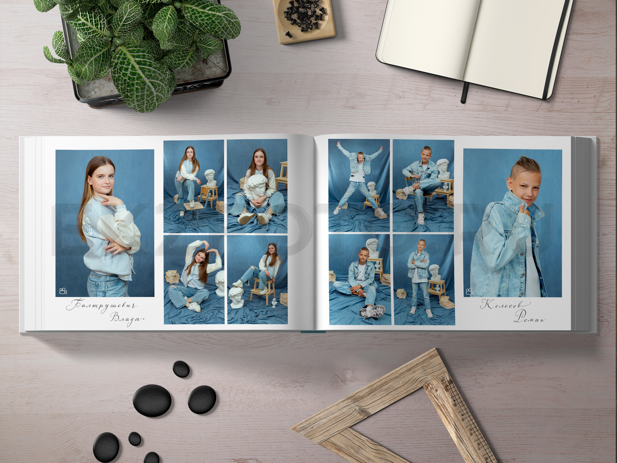 С ОЖИВЛЕНИЕМ ОБЩАЯ ФОТОКНИГА ВЫПУСКНИКА ШКОЛЫ 30×21 СМ (горизонтальная). Фотограф Екатерина Зайкова в Санкт-Петербурге