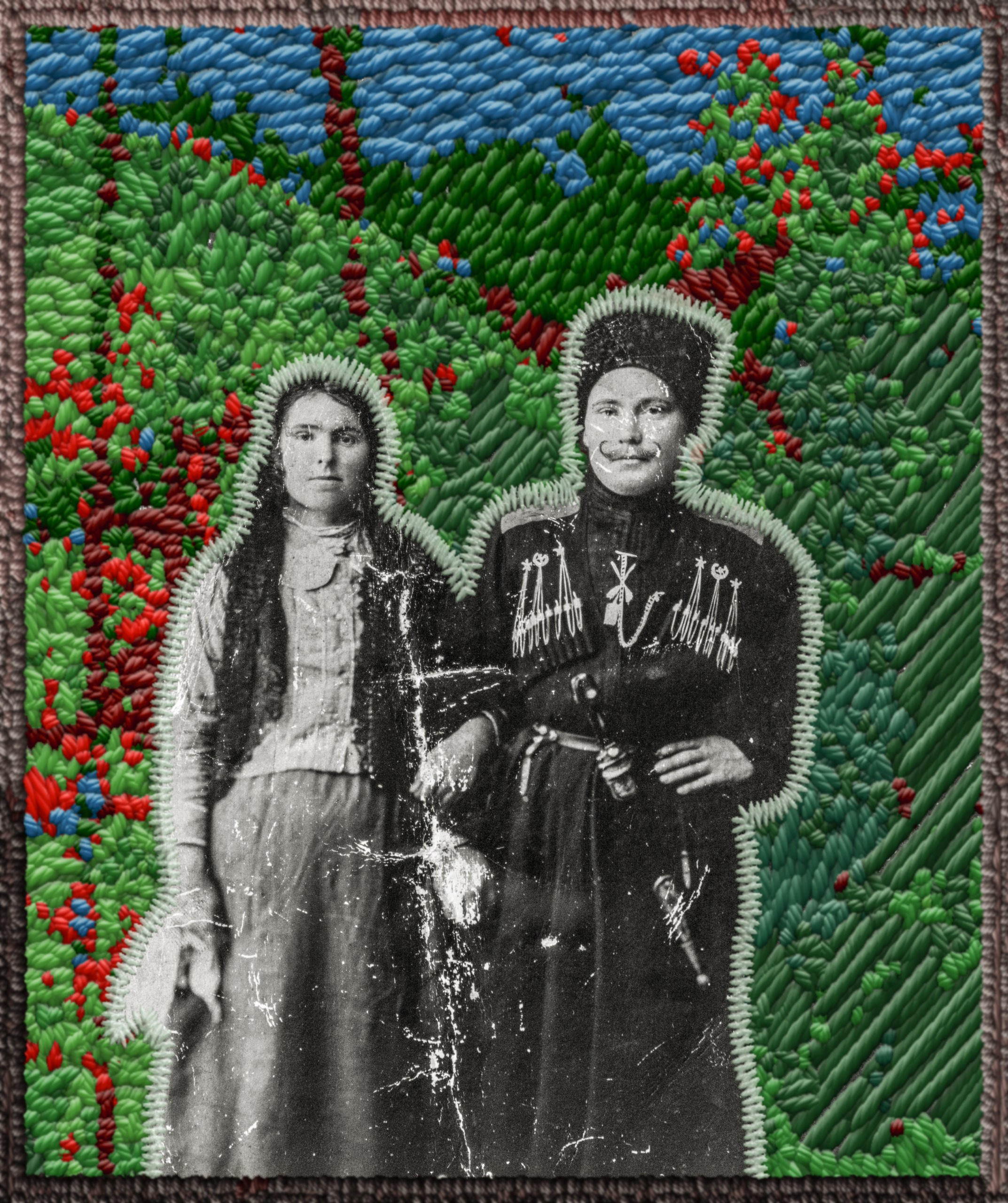 Мои прабабушка Мария и прадед Михаил, 1911 год. Недавно сыграли свадьбу, прабабушка беременна первенцем. впереди Первая мировая война, революция... В 1918 году прадед погибнет, зарубленный красными казаками.