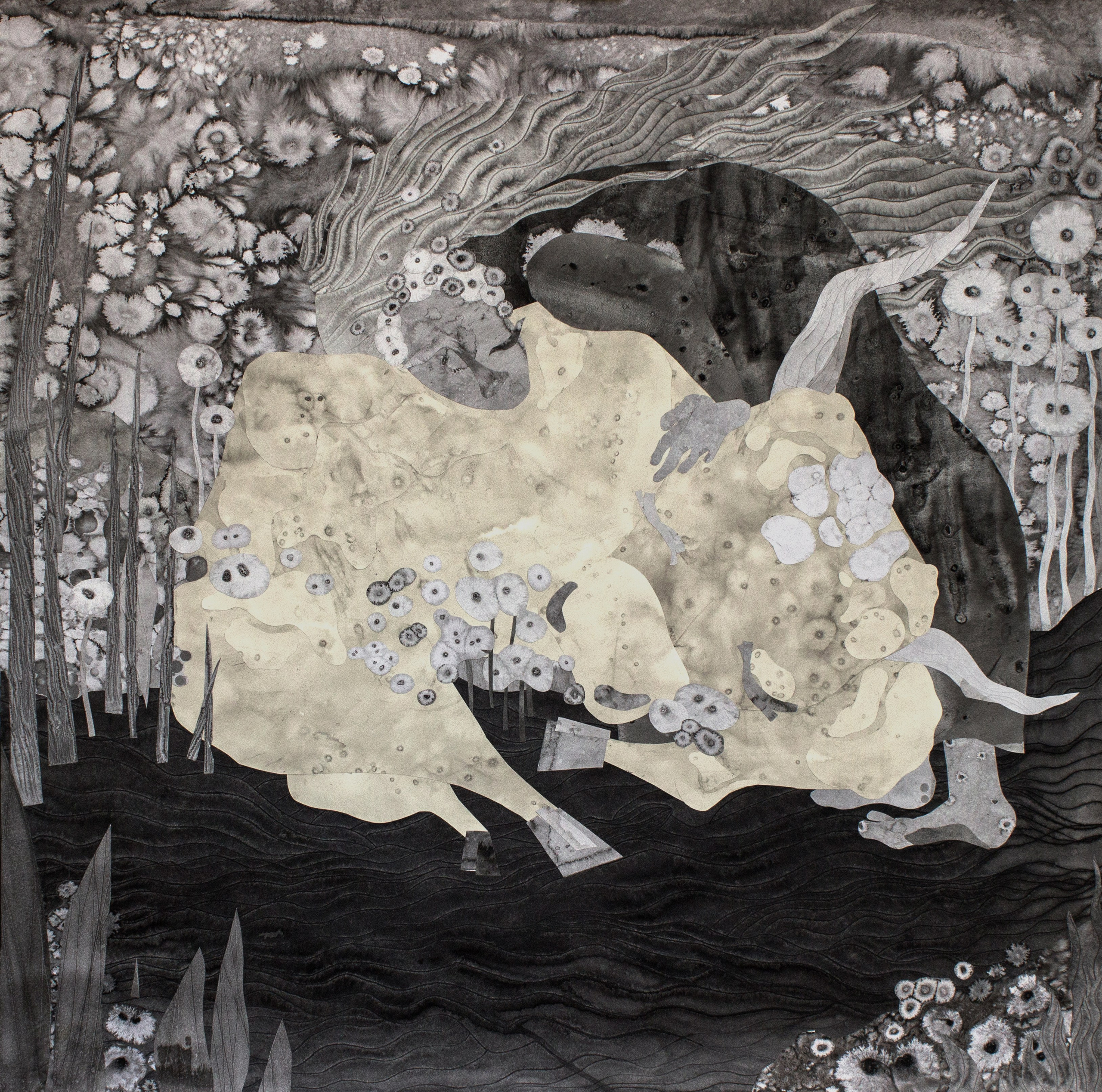 БЕЛЫЙ БЫК коллаж 85х85 см 2021 г