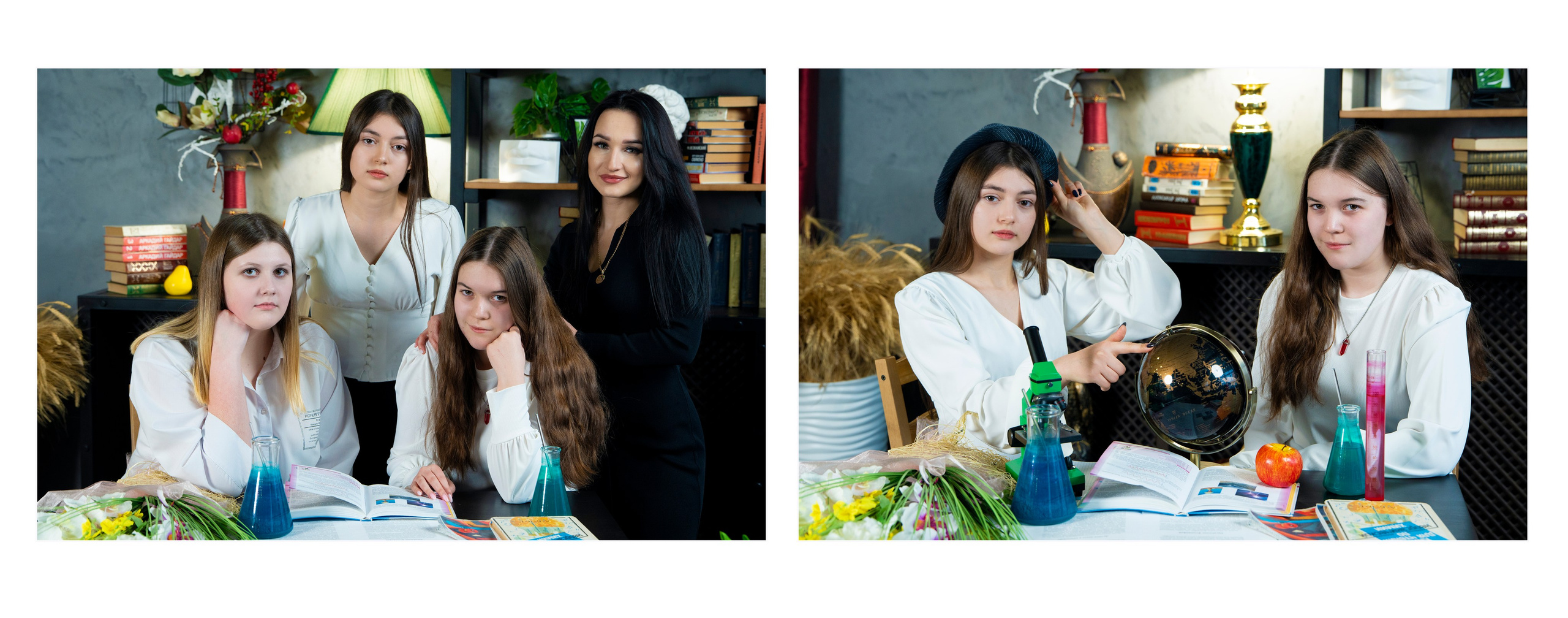 Выпускной альбом «Изящный» для 9–11 классов: 6 разворотов, мокрая печать, 3 съёмки. Студия в подарок