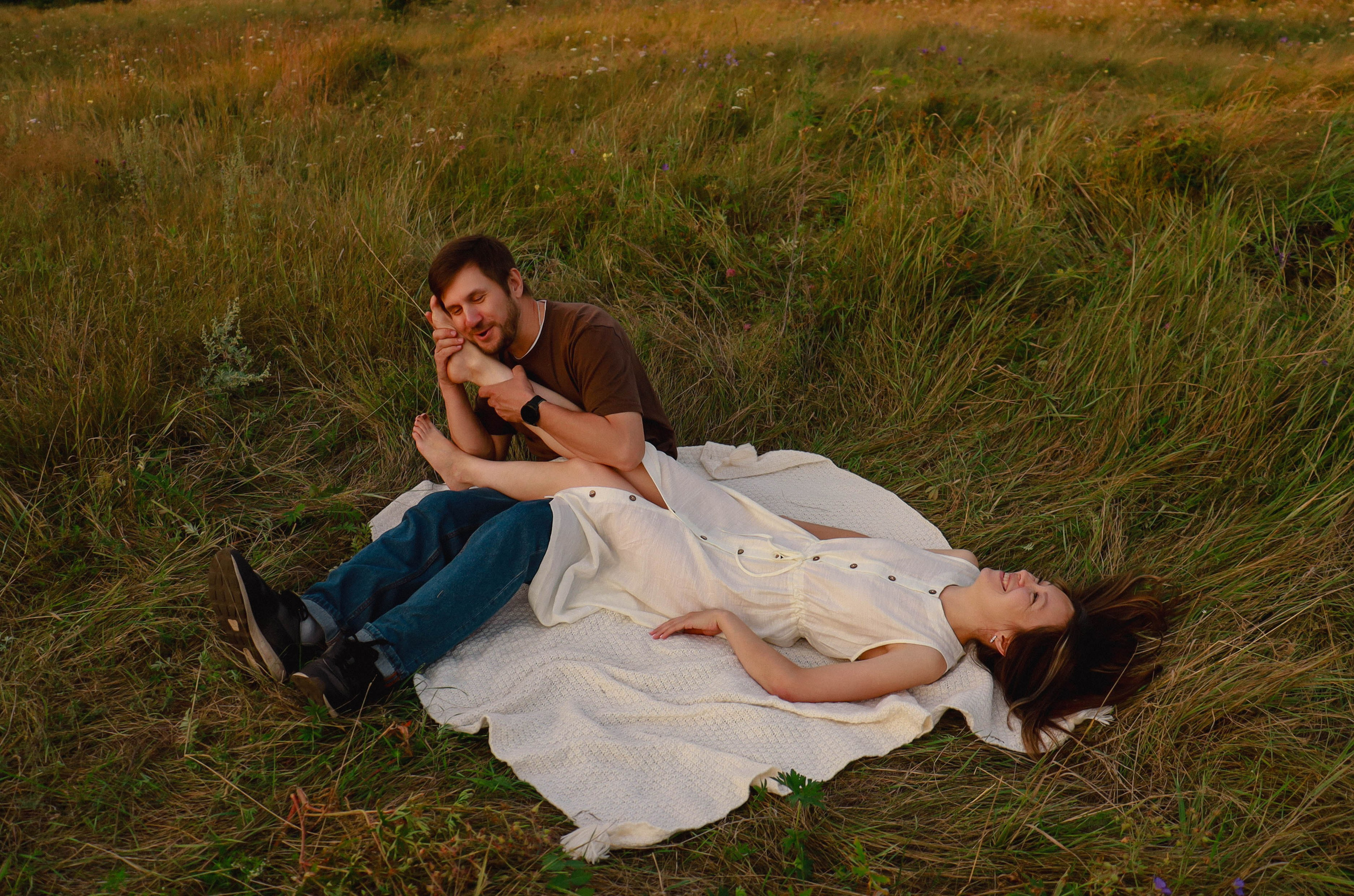 Семья в поле. Фотограф Александра Коновалова