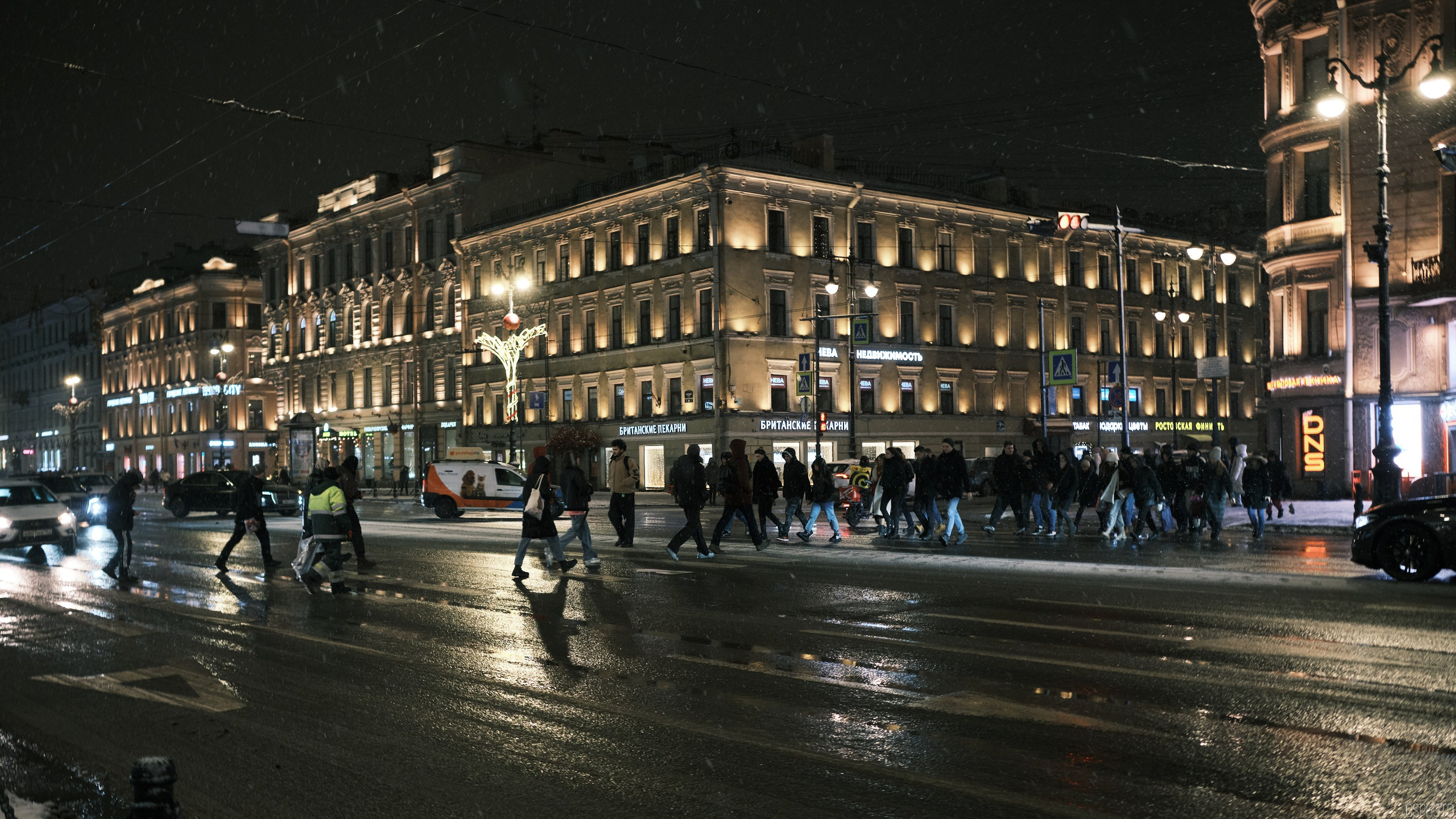 Снег и туман в Санкт-Петербурге. Фотографъ Сергѣевъ. Поймать мгновеніе