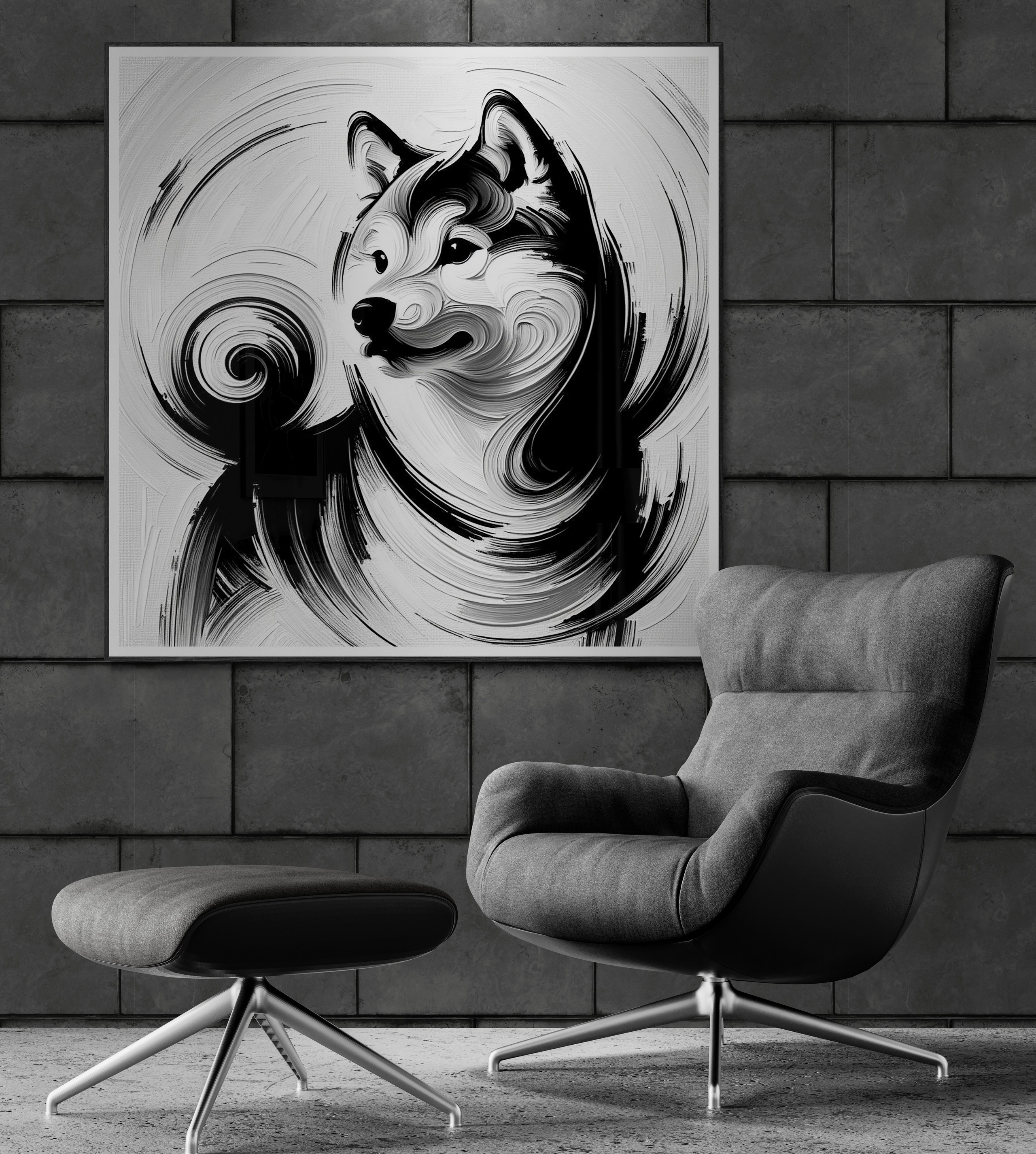 Shiba Inu Abstract | Digital Art. AI Photo Retoucher and Image Restorer Zhanna Ognivo