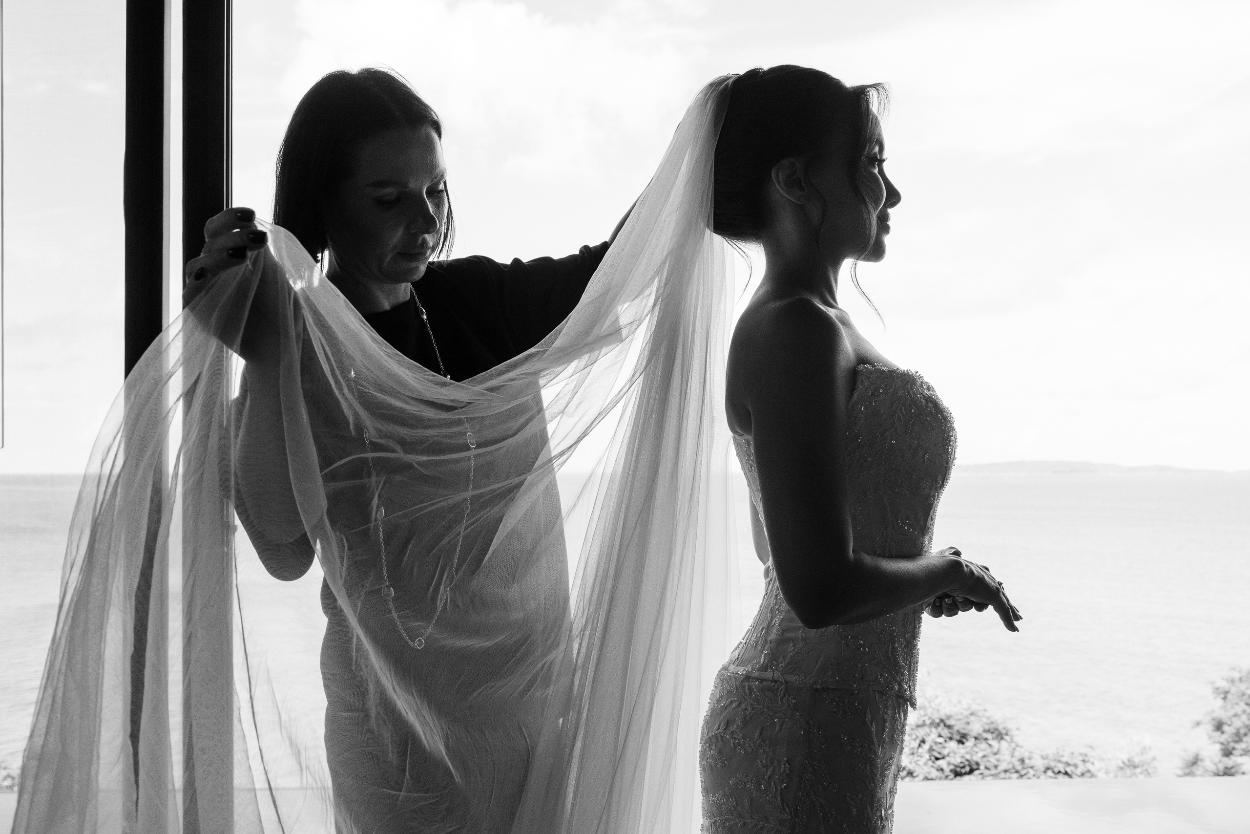 Preparing the bride for a wedding in Phuket