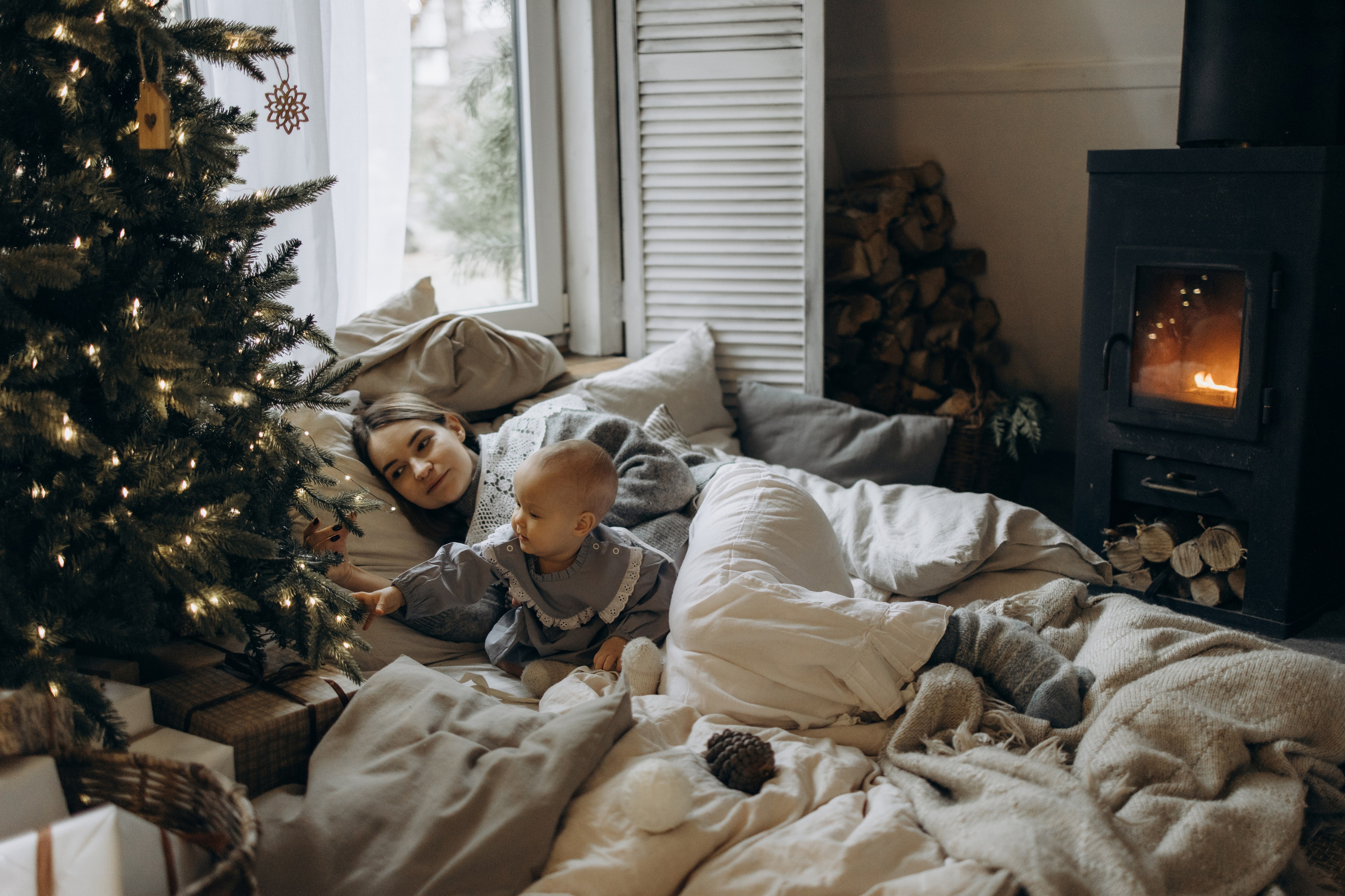 Зимнее утро с мамой. Семейный фотограф Москва Юлиана Фетисова