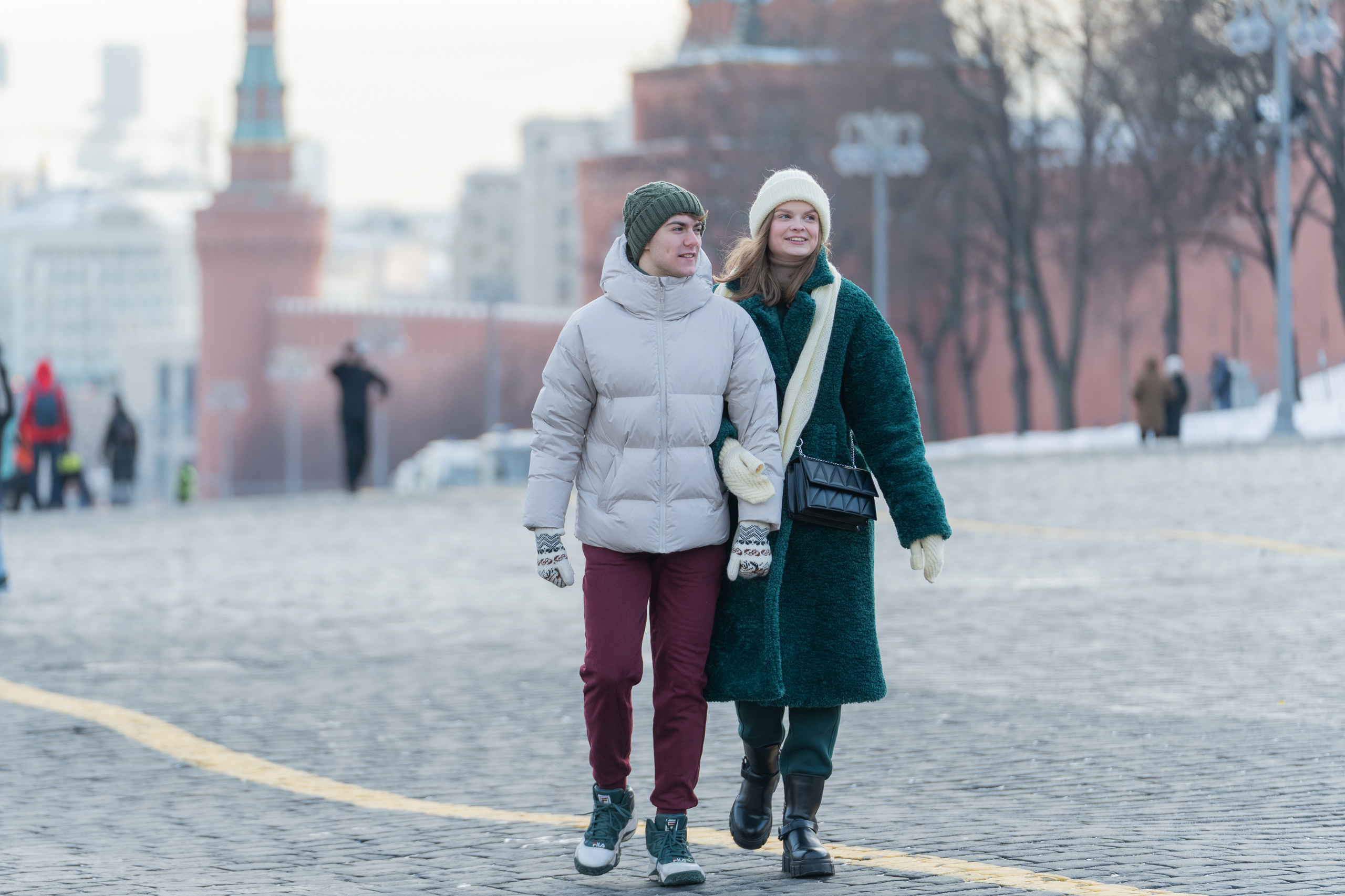 Прогулочная фотосессия зимой. Портретный фотограф Олеся Владимирова в Москве
