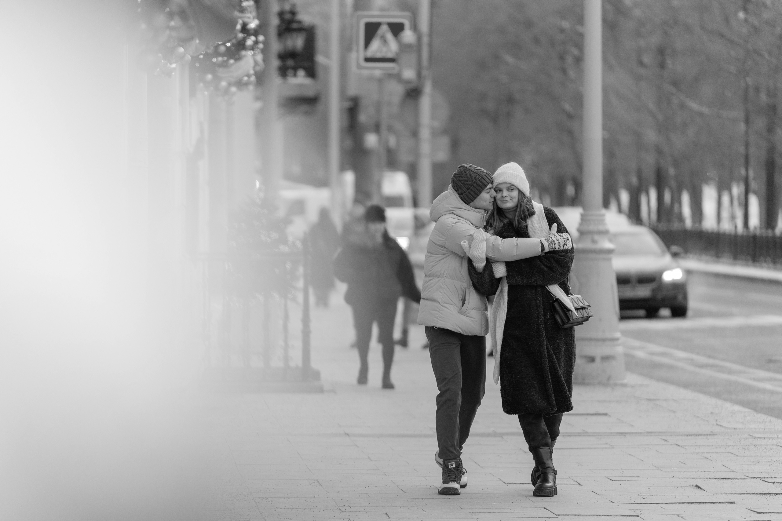 Прогулочная фотосессия зимой. Портретный фотограф Олеся Владимирова в Москве