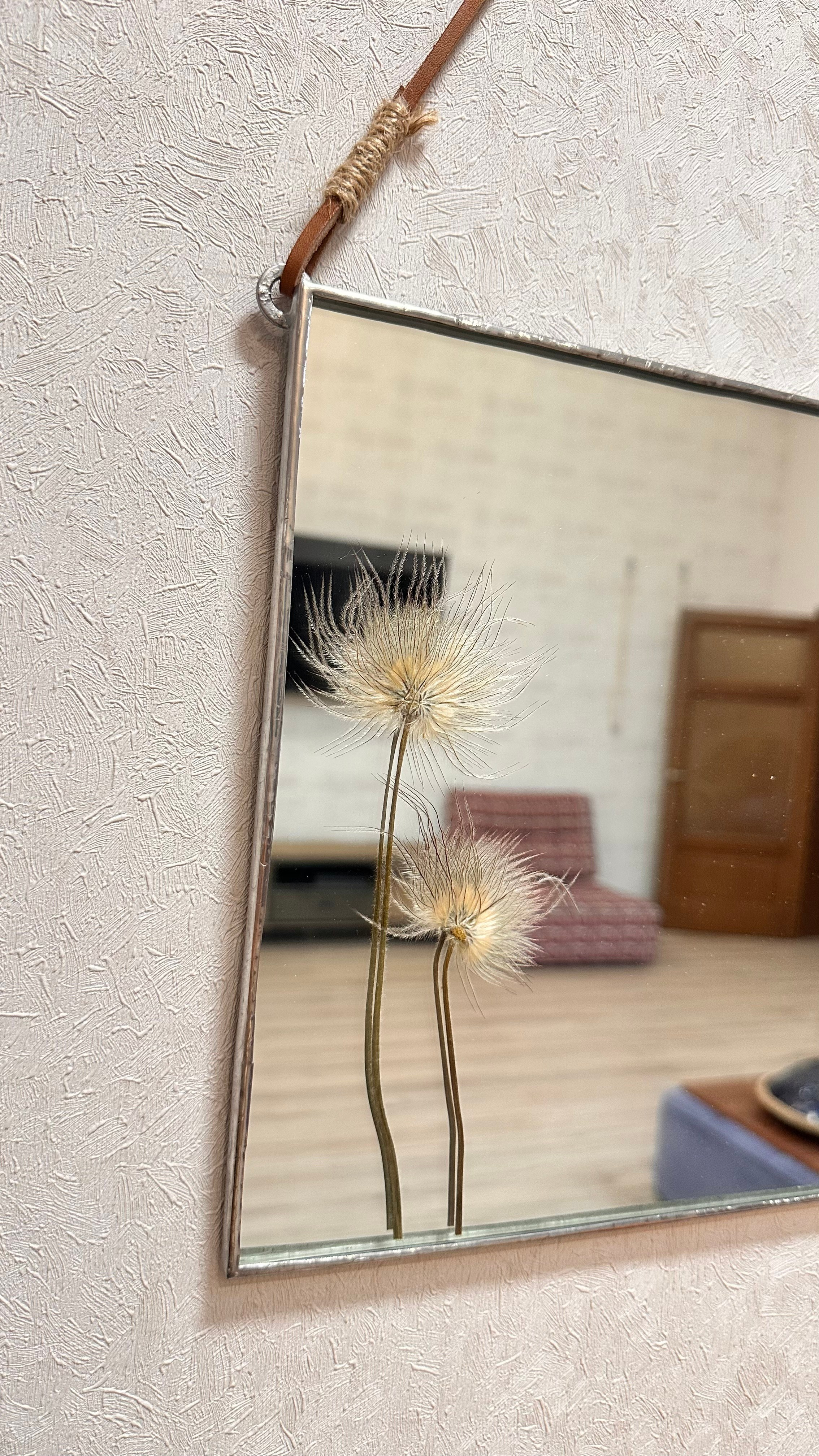 Зеркало «Прострел» квадрат 30 см. Оформляю пространства. Витражи с сухоцветами в технике Тиффани