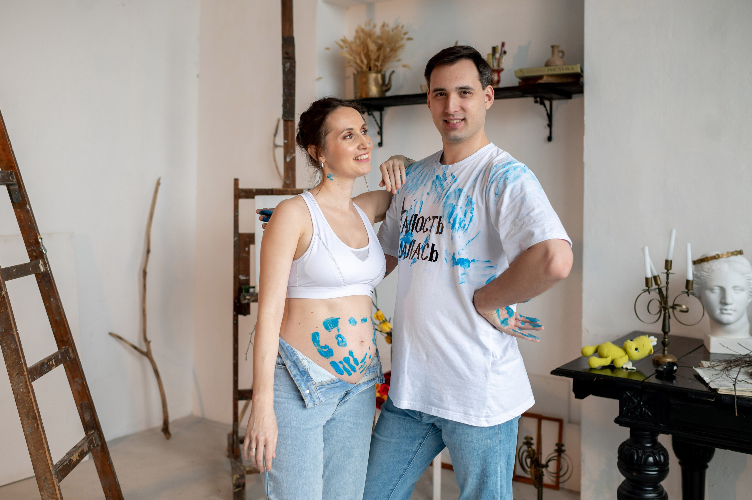 Беременность в красках и необычное гендер-пати. Портретный, семейный и свадебный фотограф в Санкт-Петербурге и в Пушкине Ширяев Денис