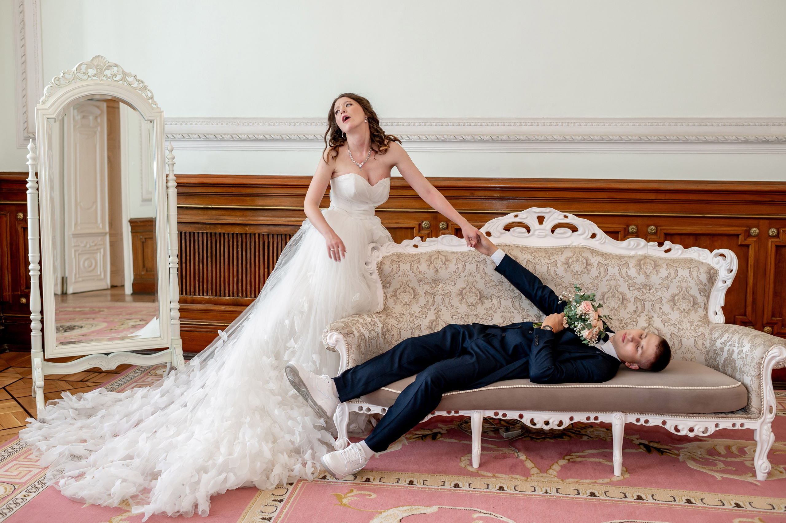 Зажигательная и динамичная свадебная фотосессия Анастасии и Максима. Портретный, семейный и свадебный фотограф в Санкт-Петербурге и в Пушкине Ширяев Денис