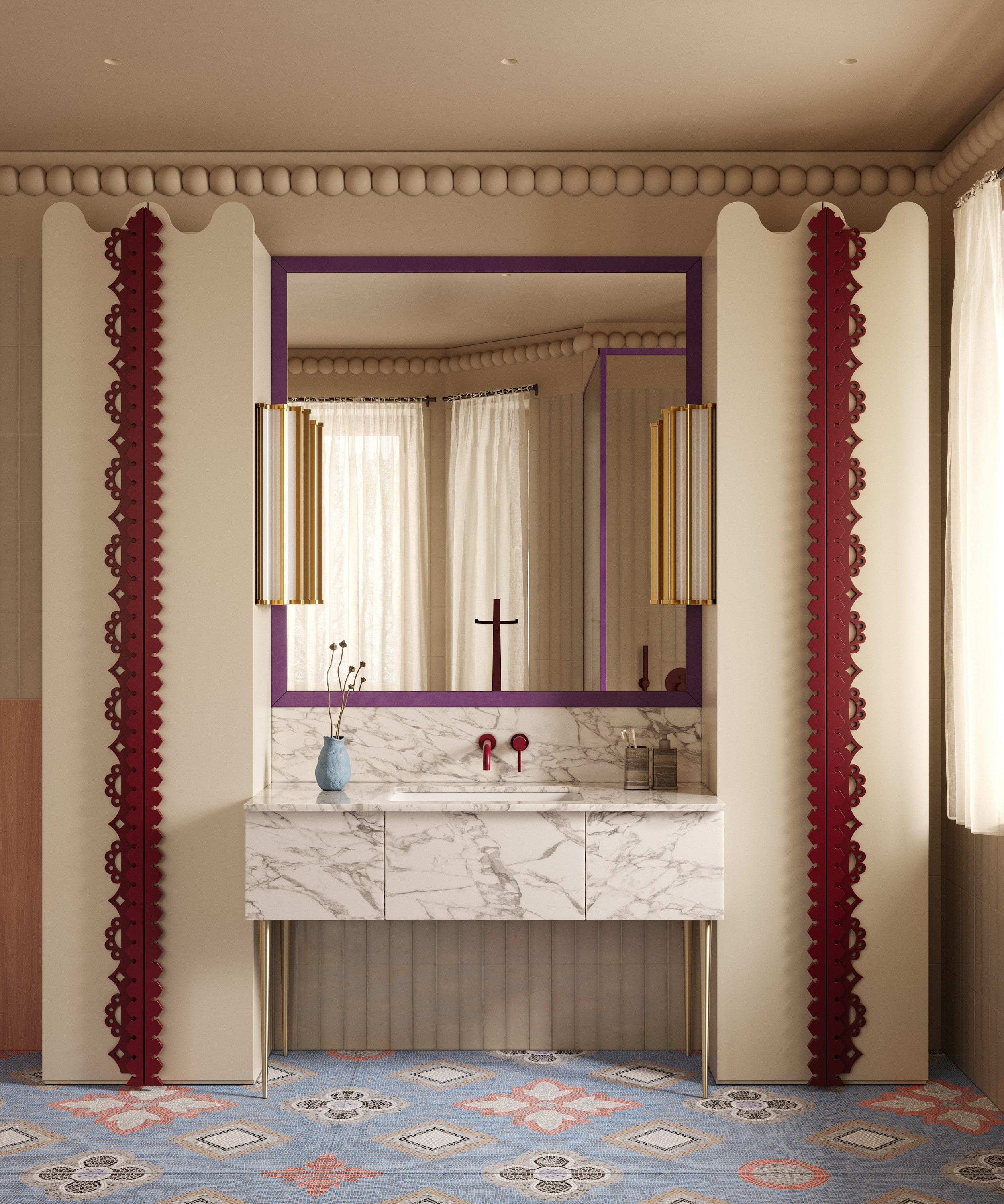 Bathroom as an art space | Design by Lake and Walls. Interior visualisation | avocado.render