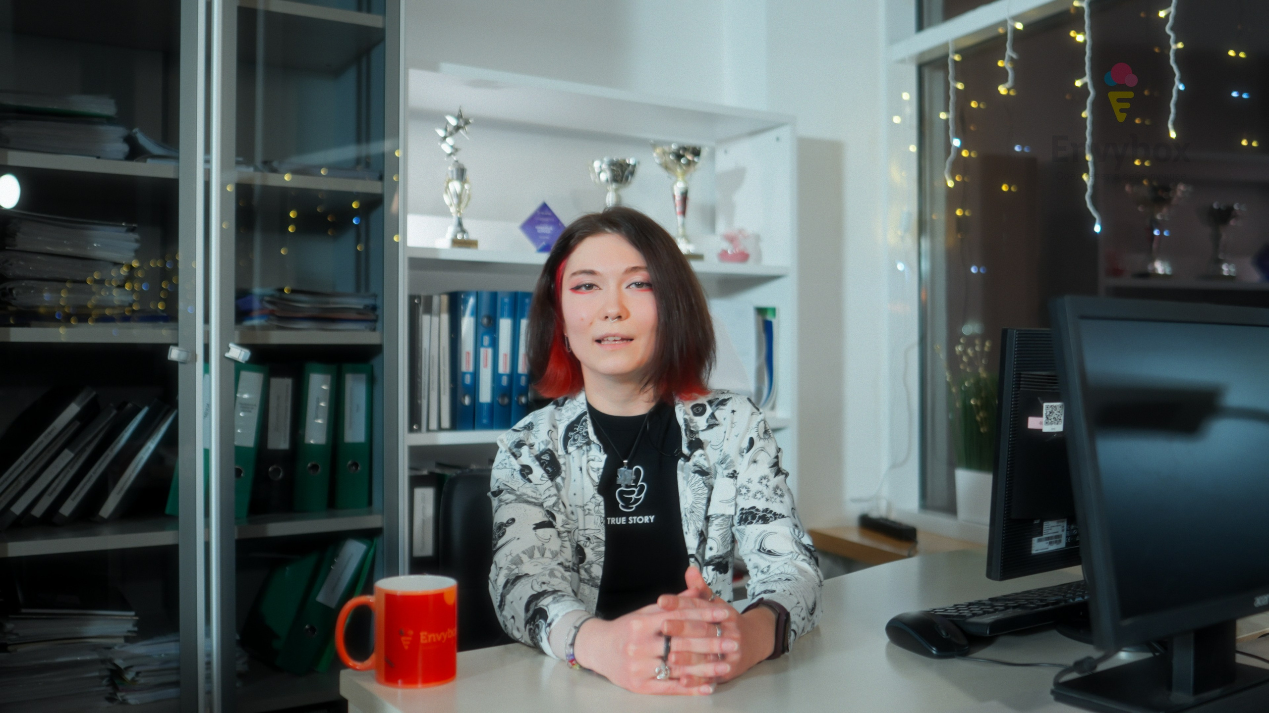 Светлана Сухорукова дает интервью, видеосъемка для IT-компании