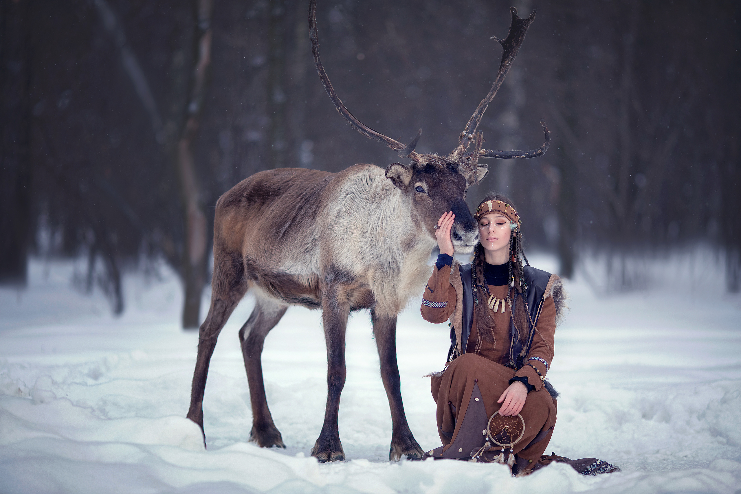 Shamanka (Reindeer). Children’s and family photographer Ekaterina Ureva in Moscow