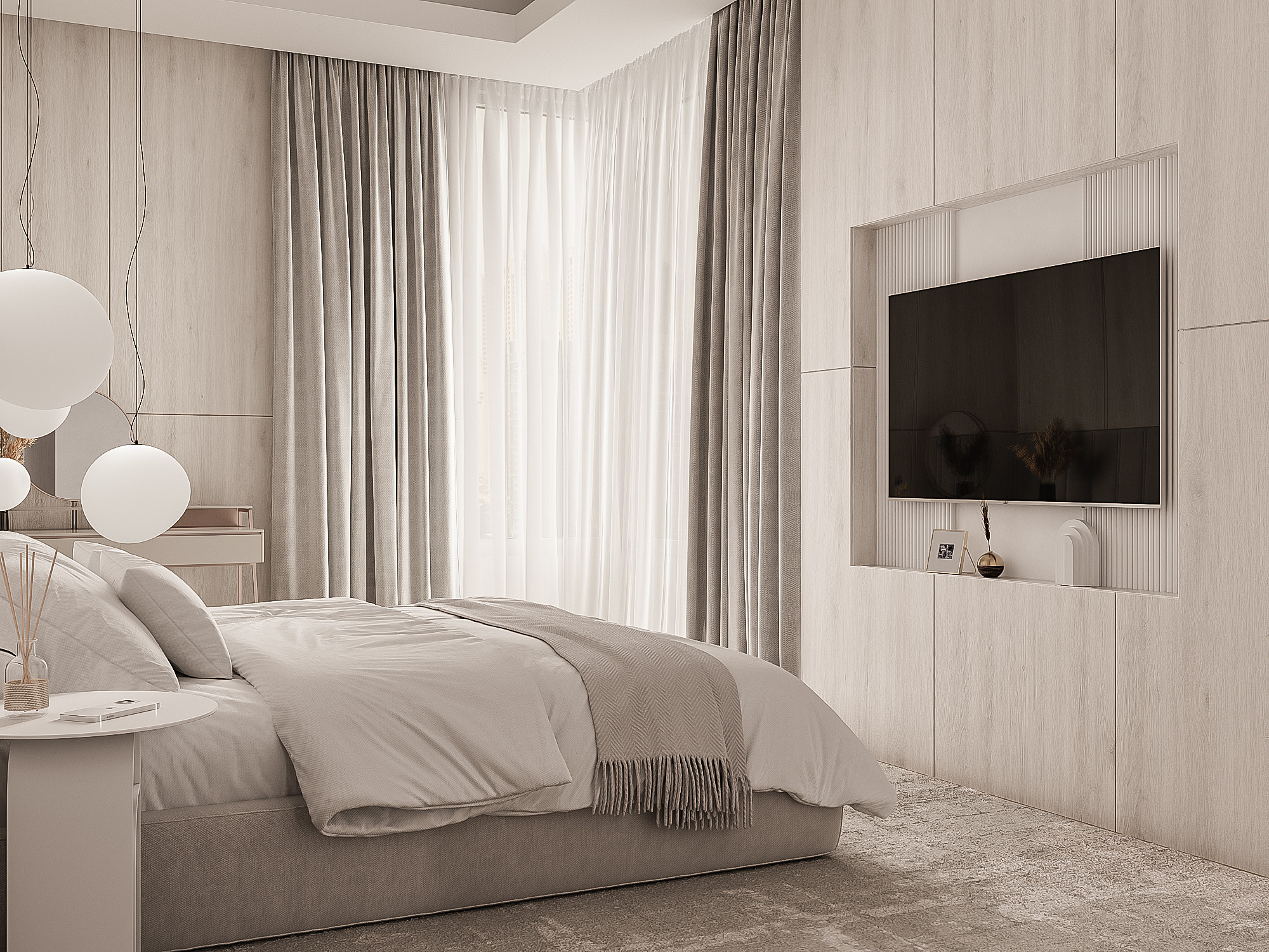 Dubai / VOLANTE TOWER /Guest bedroom. 3D visualization | interior decoration