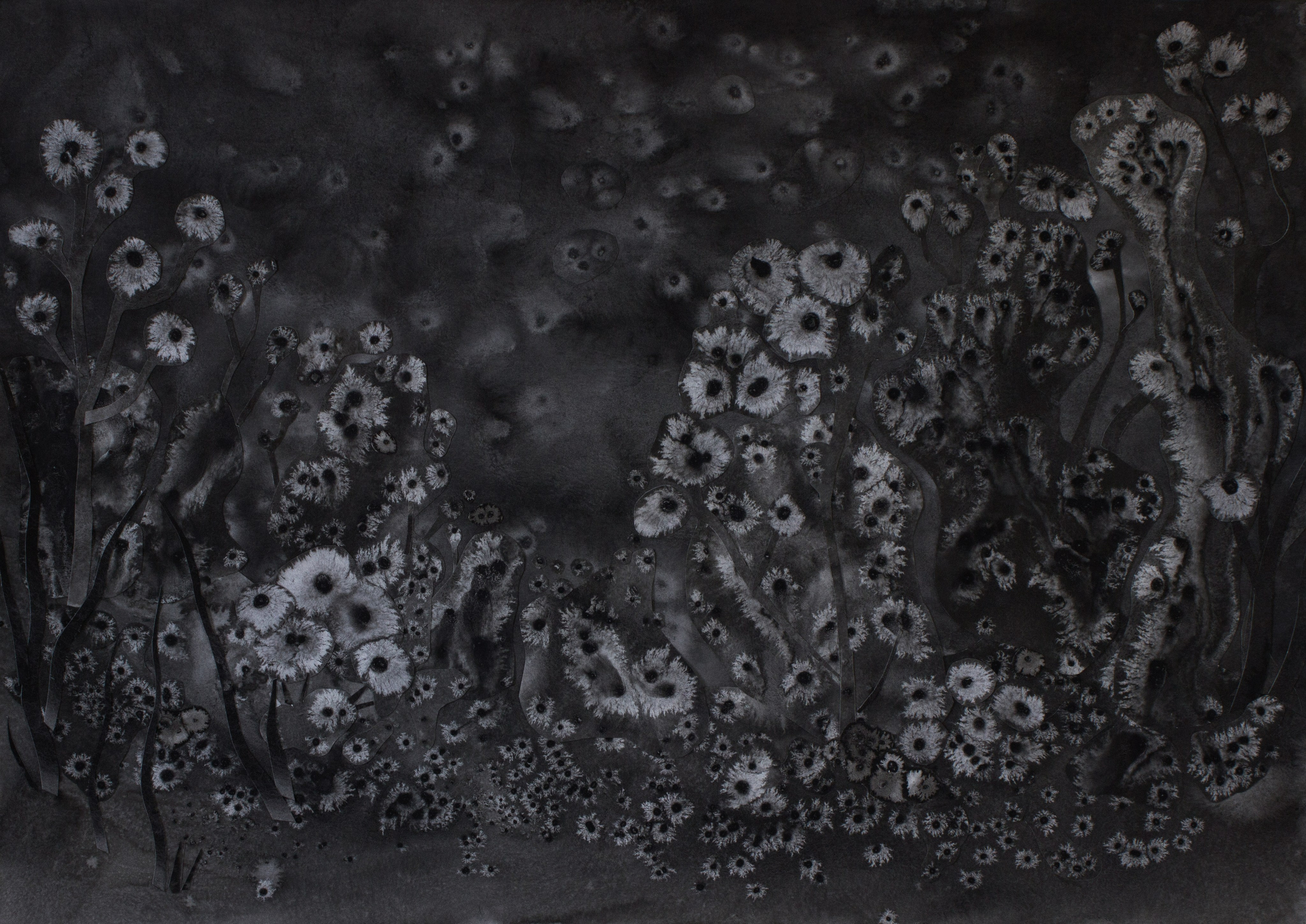 БЛЕДНЫЕ ЦВЕТЫ АСФОДЕЛА коллаж 60Х85 см 2021 г