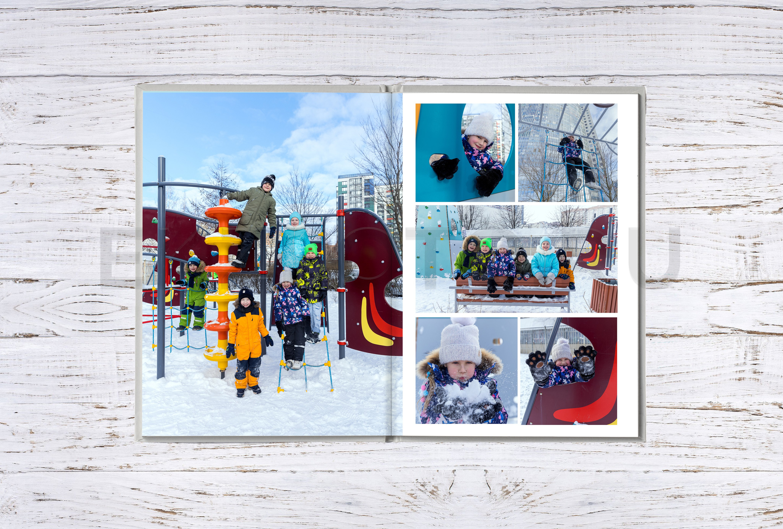 ОБЛОЖКА-РИСУНОК «КУБИКИ» + «ОДИН ДЕНЬ В ДЕТСКОМ САДУ». 7 РАЗВОРОТОВ. Фотограф Екатерина Зайкова в Санкт-Петербурге