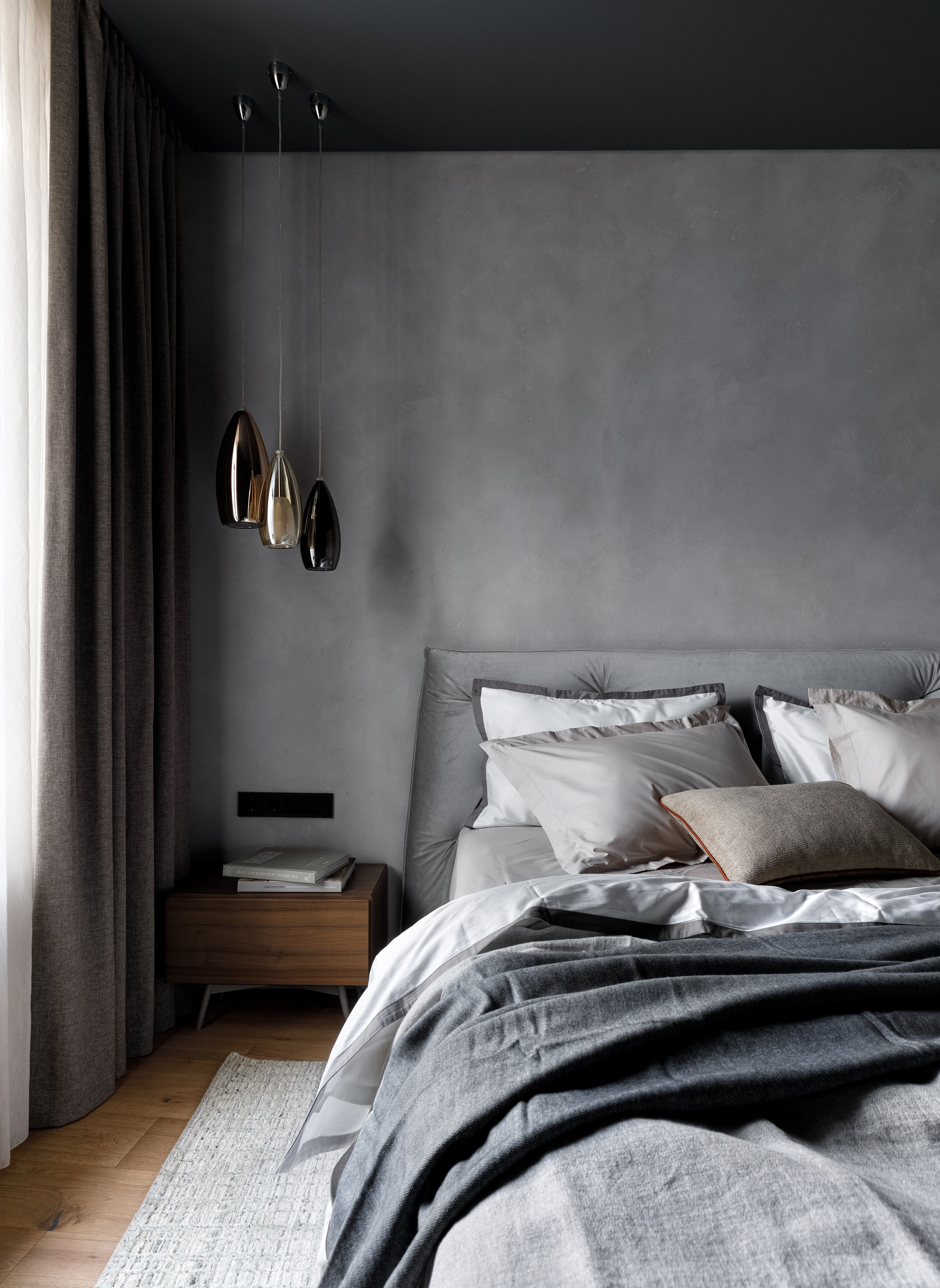 дизайн спальни в темных тонах